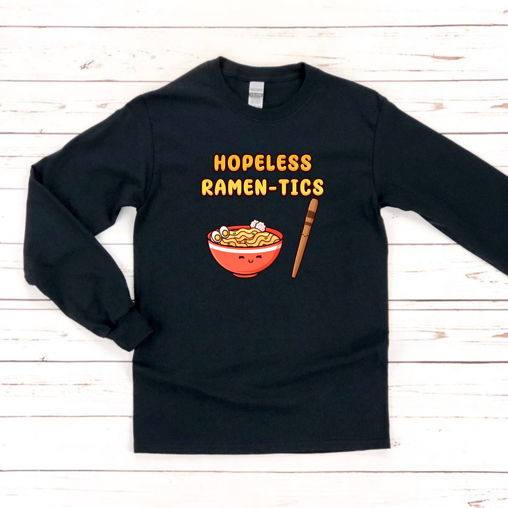 Hopeless Ramen-tics Ramen and Chopstick Couple Long Sleeve Shirt