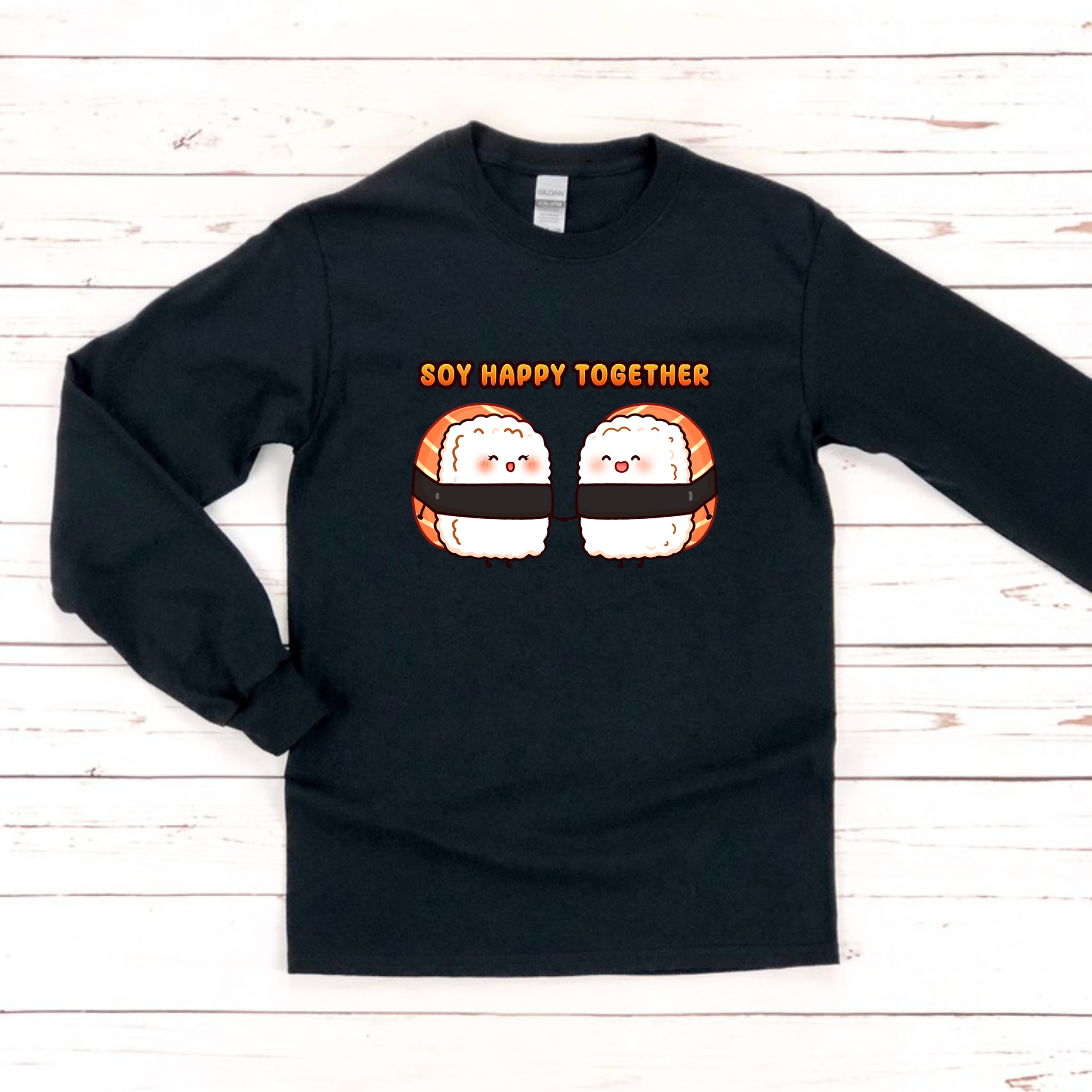 Soy Happy Together Sushi Couple Long Sleeve Shirt