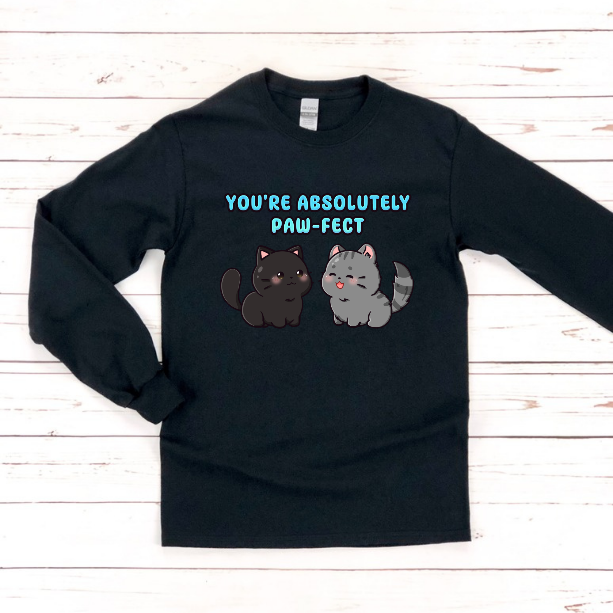You're Absolutely Paw-Fect Cat Couple Long Sleeve Shirt