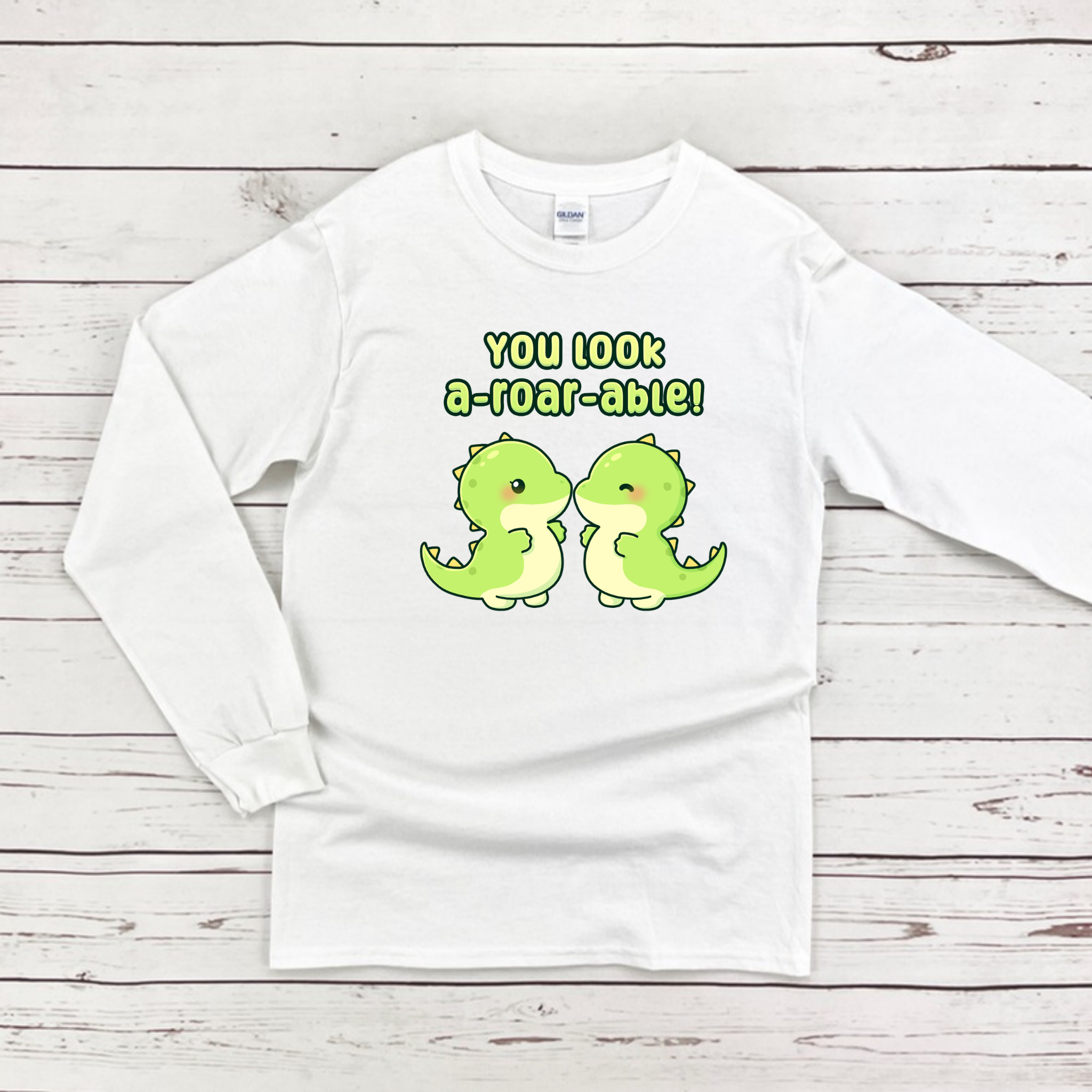 You Look A-Roar-Able! Dinosaur Couple Long Sleeve Shirt