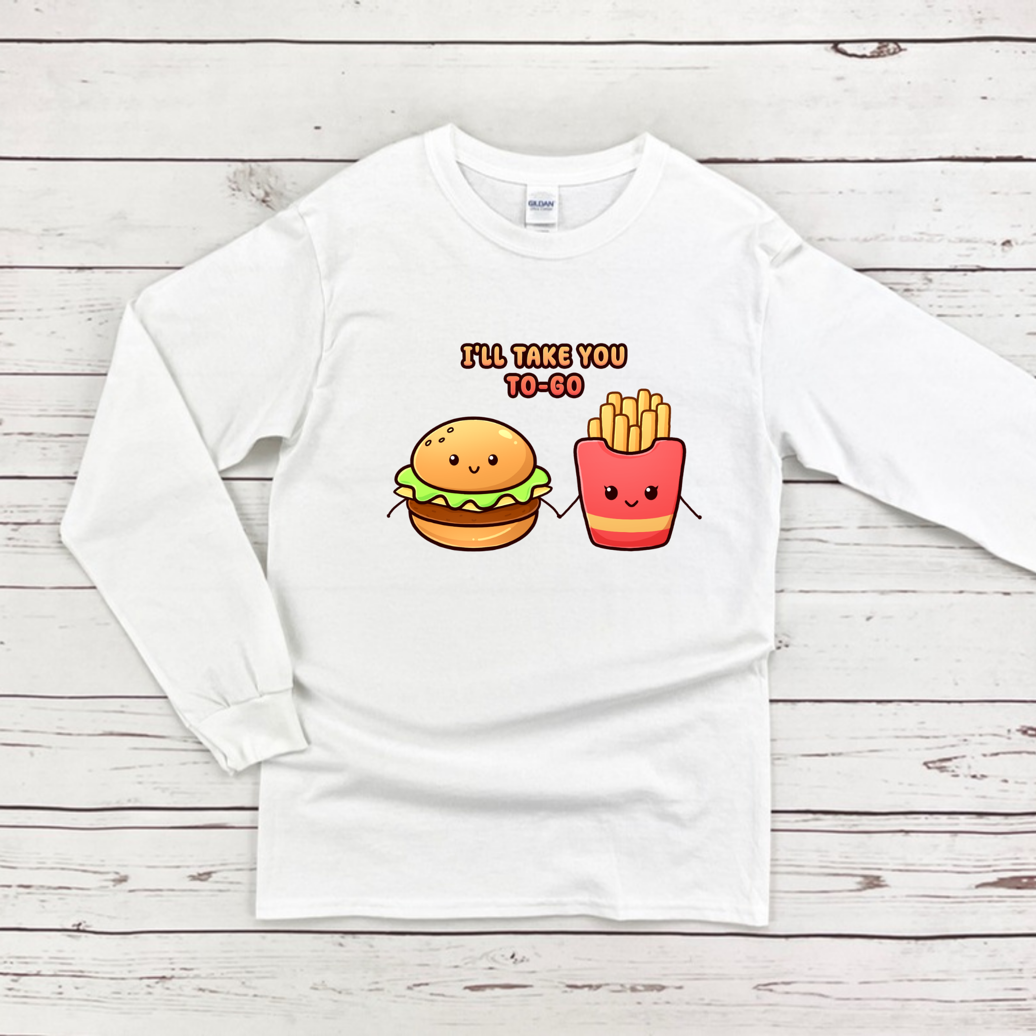 I'll Take You To-Go Burger and Fries Couple Long Sleeve Shirt