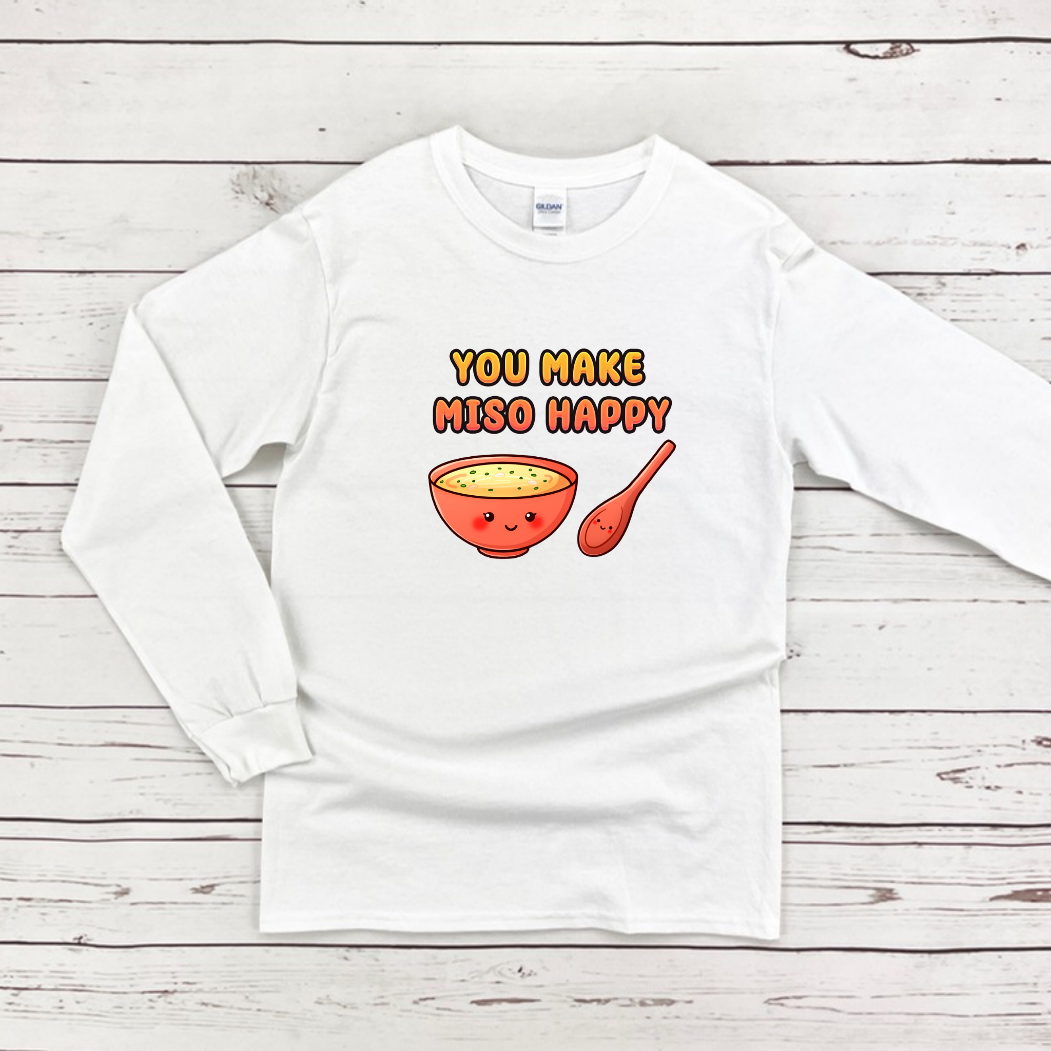 You Make Miso Happy Miso Soup and Spoon Couple Long Sleeve Shirt