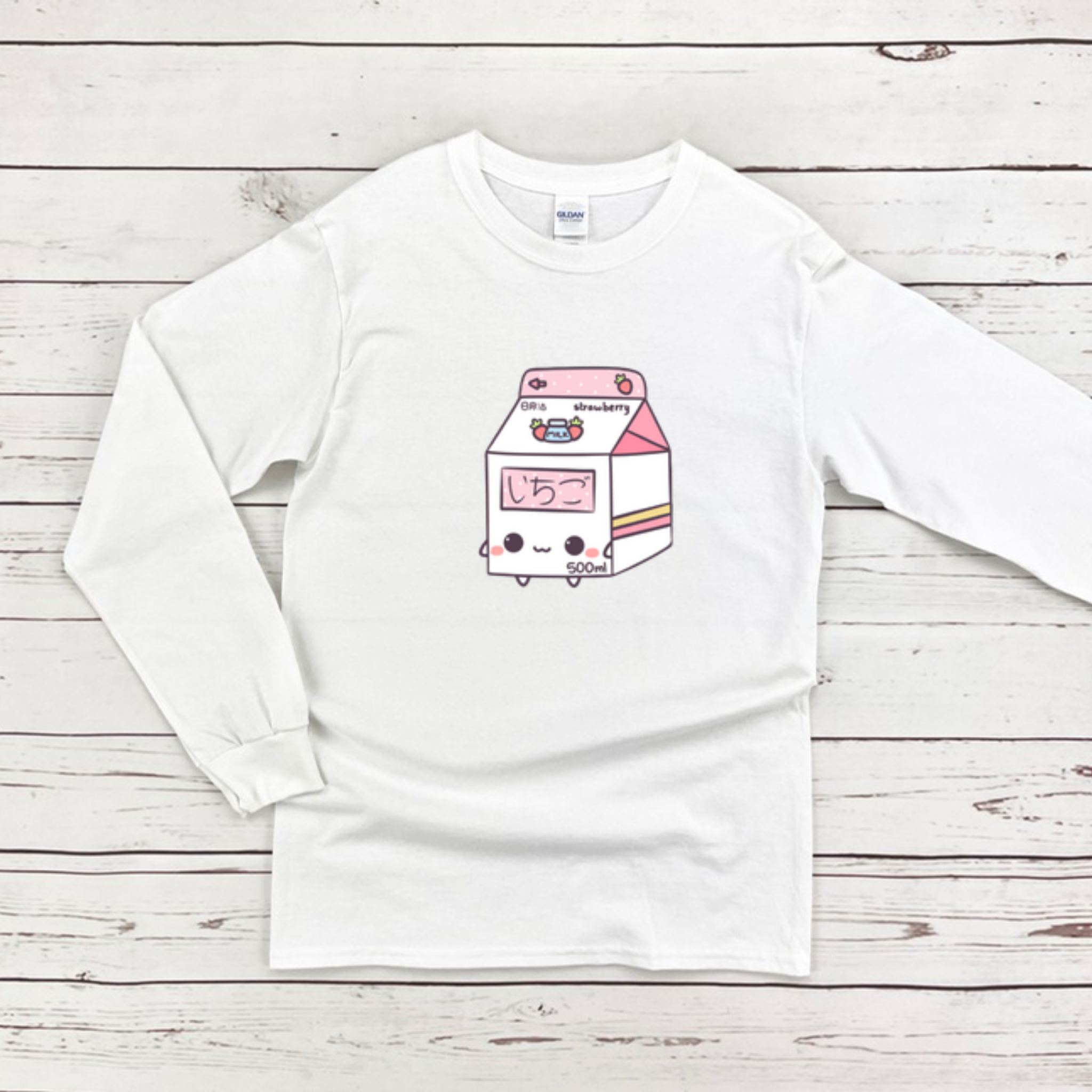 Strawberry Milk Carton Long Sleeve Shirt
