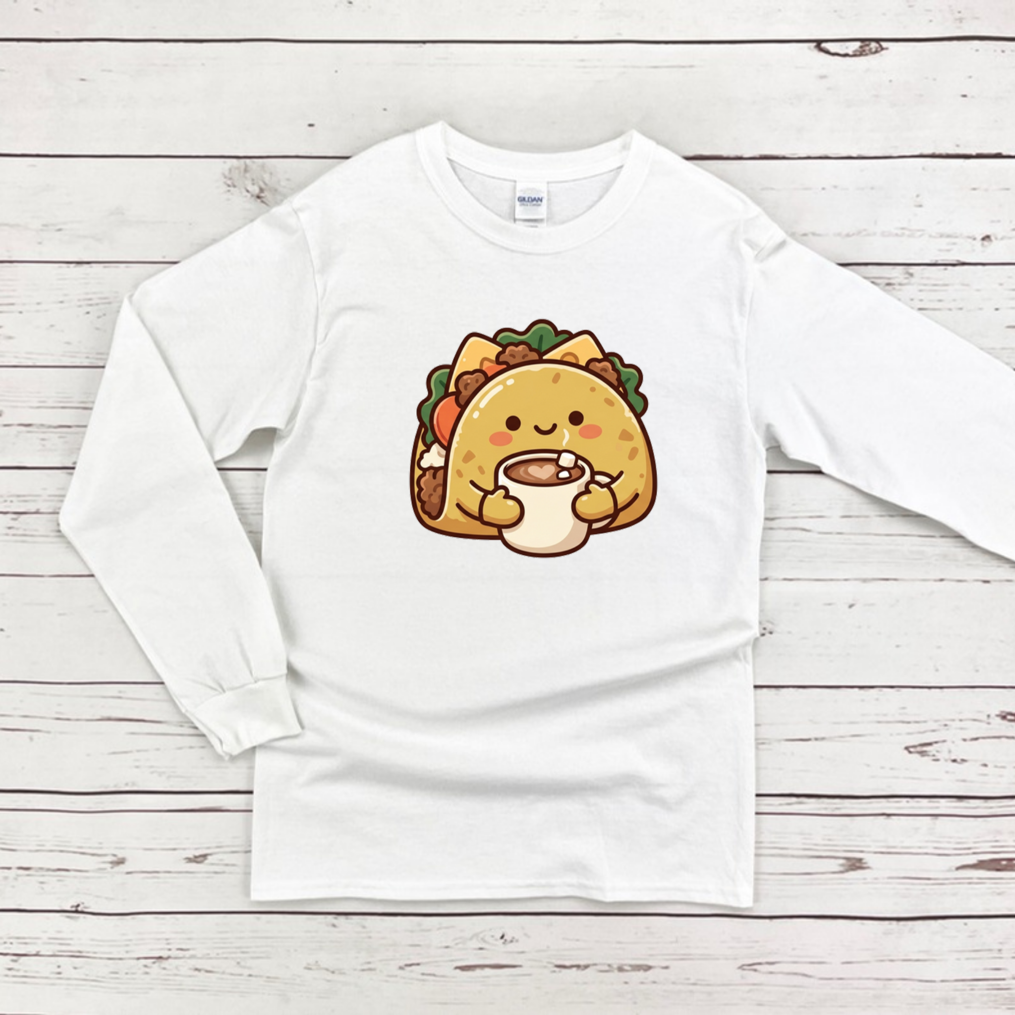 Cozy Taco Mascot Long Sleeve Shirt