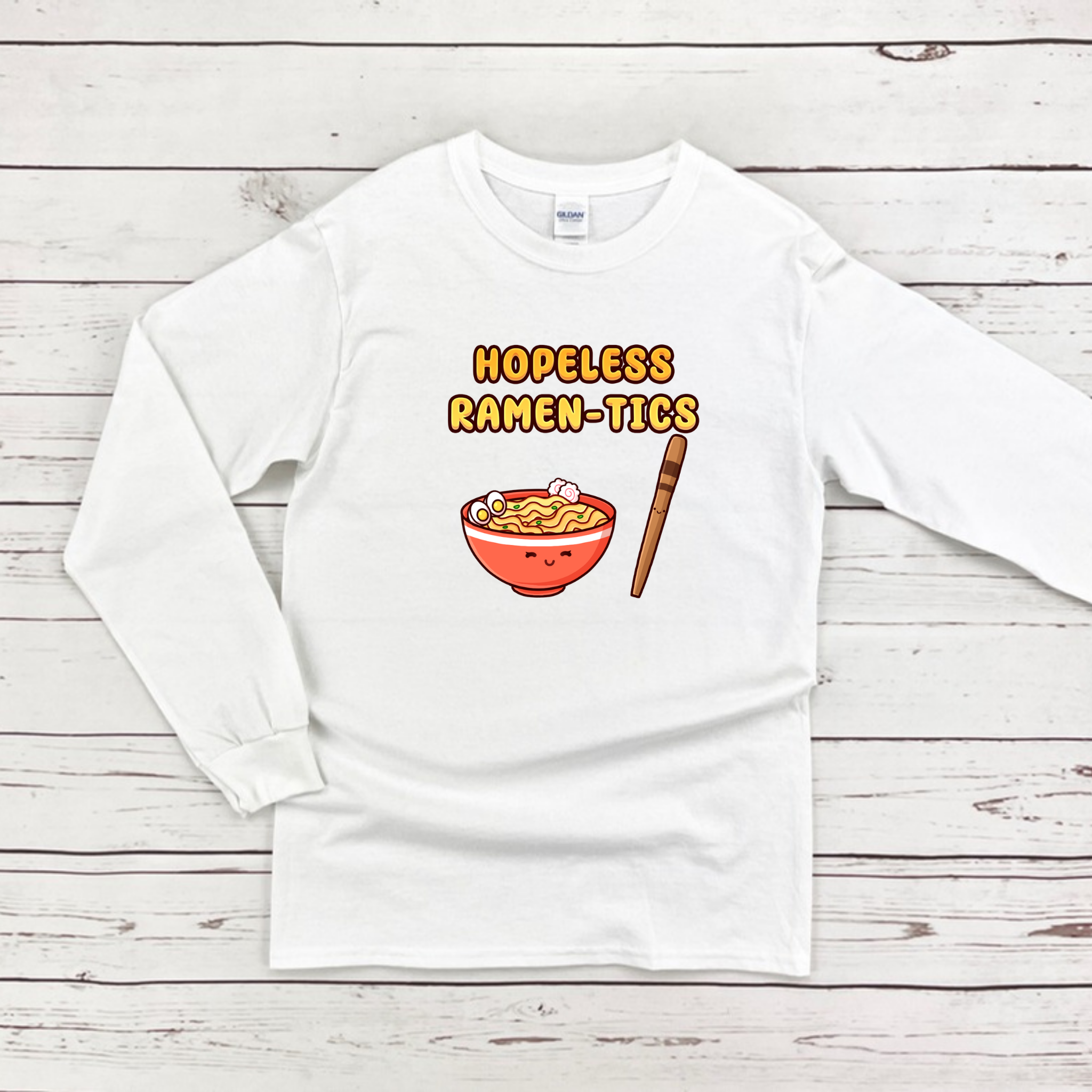 Hopeless Ramen-tics Ramen and Chopstick Couple Long Sleeve Shirt