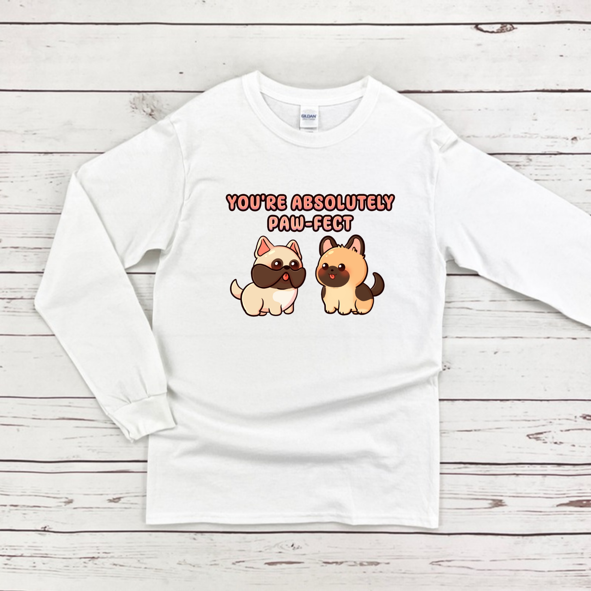 You're Absolutely Paw-fect Dog Couple - French Bulldog & German Shephard Long Sleeve Shirt