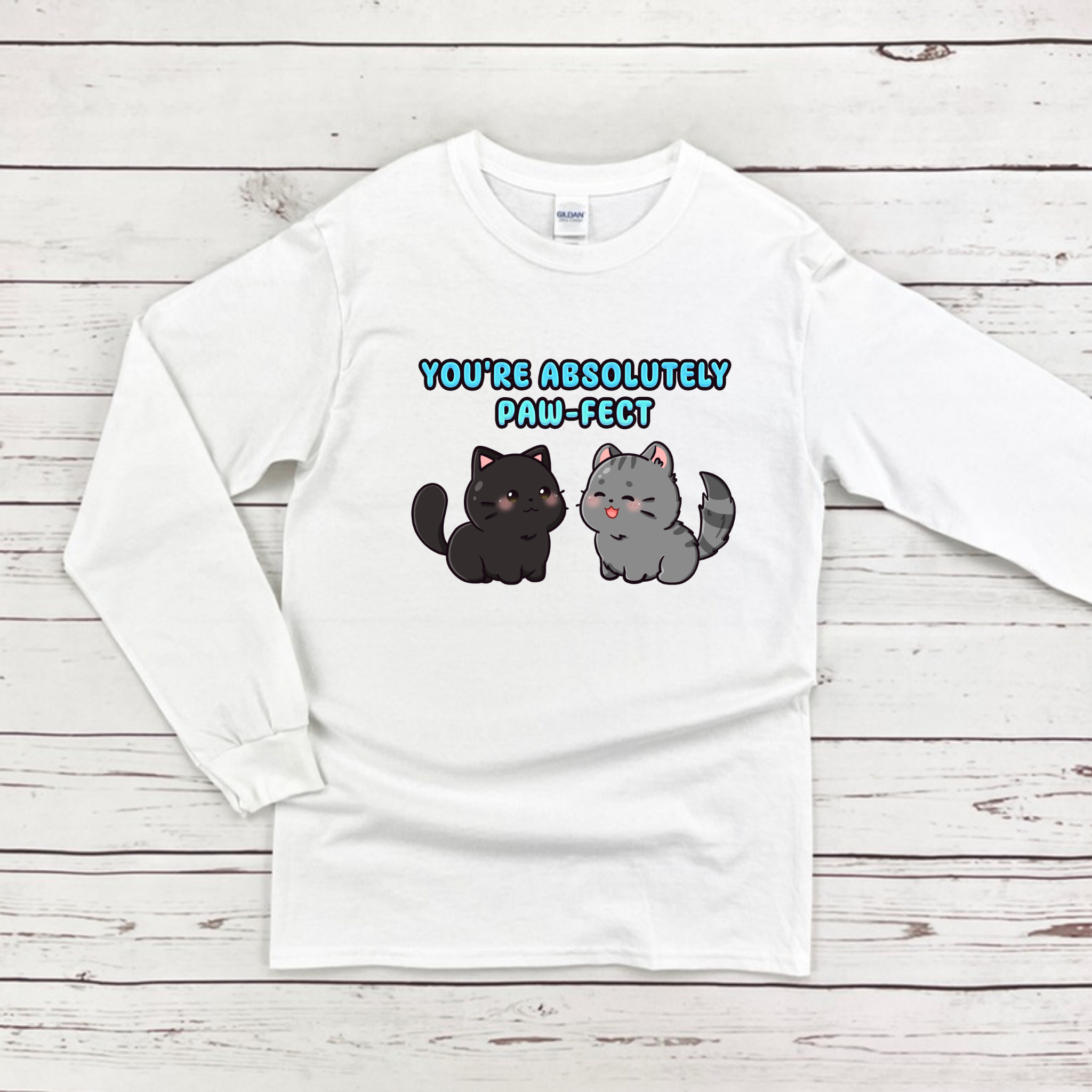 You're Absolutely Paw-Fect Cat Couple Long Sleeve Shirt
