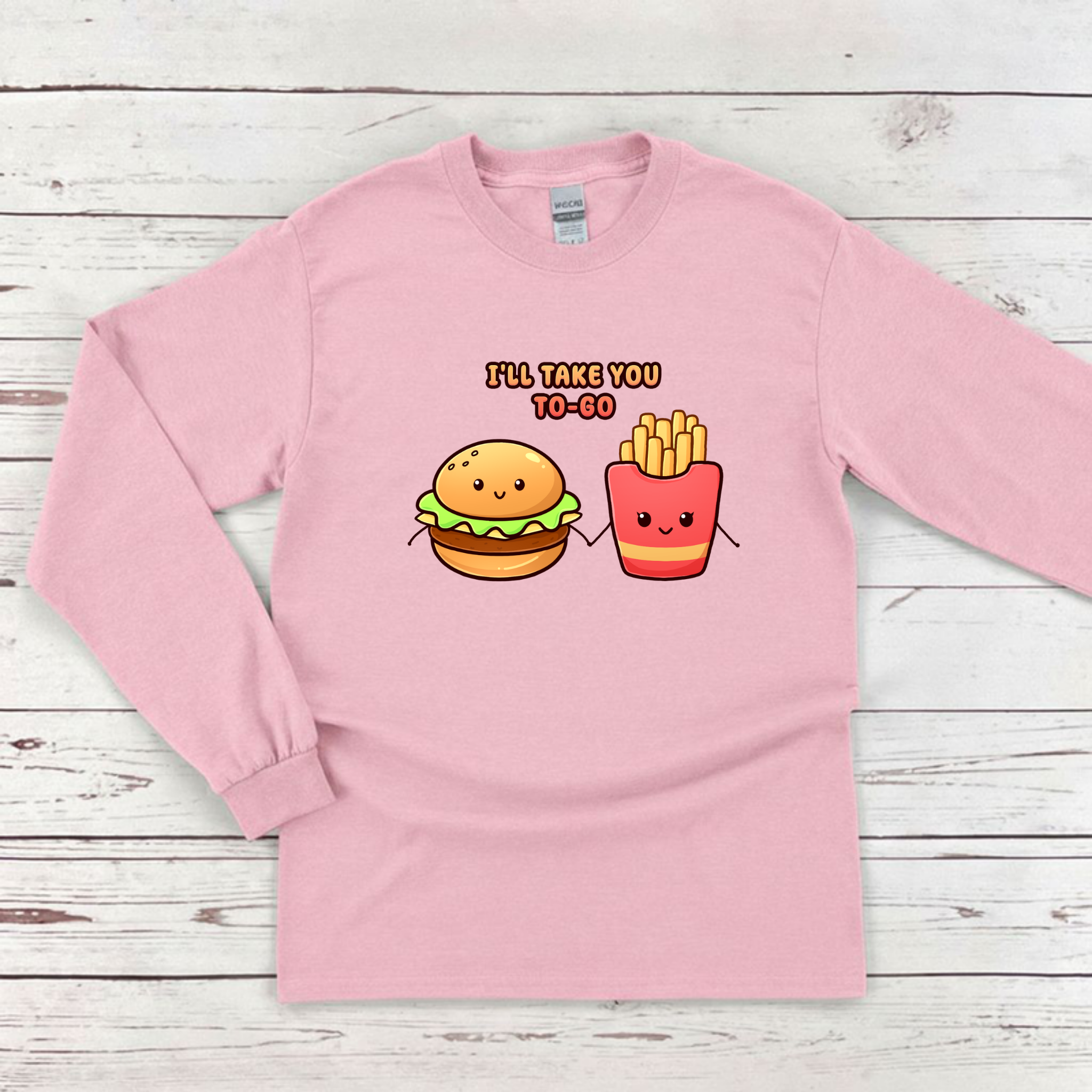I'll Take You To-Go Burger and Fries Couple Long Sleeve Shirt