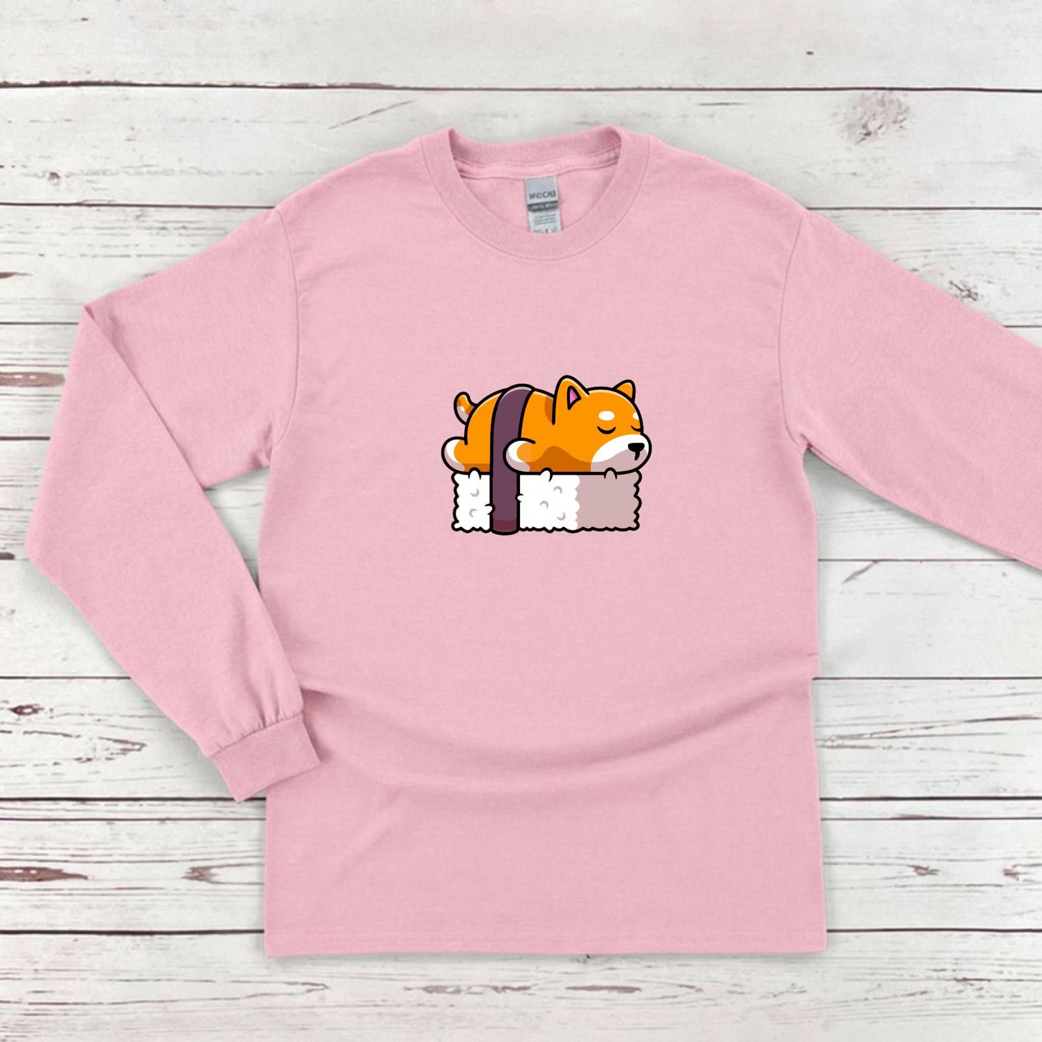 Dog Sleeping on Sushi Long Sleeve Shirt