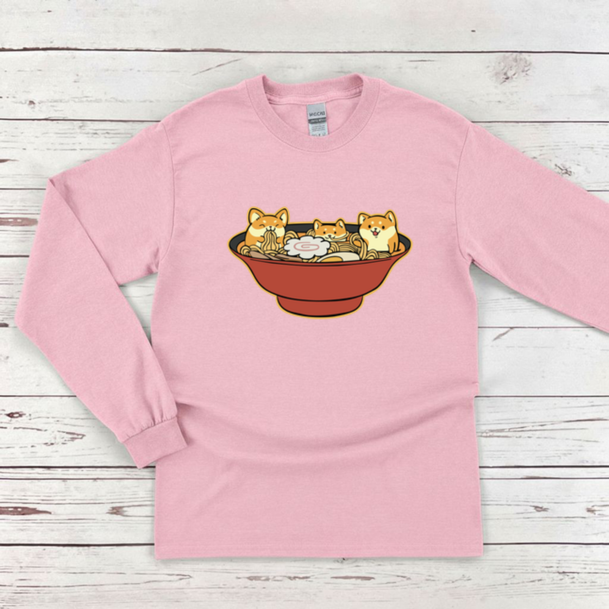 Shiba Inu Ramen Bowl Long Sleeve Shirt