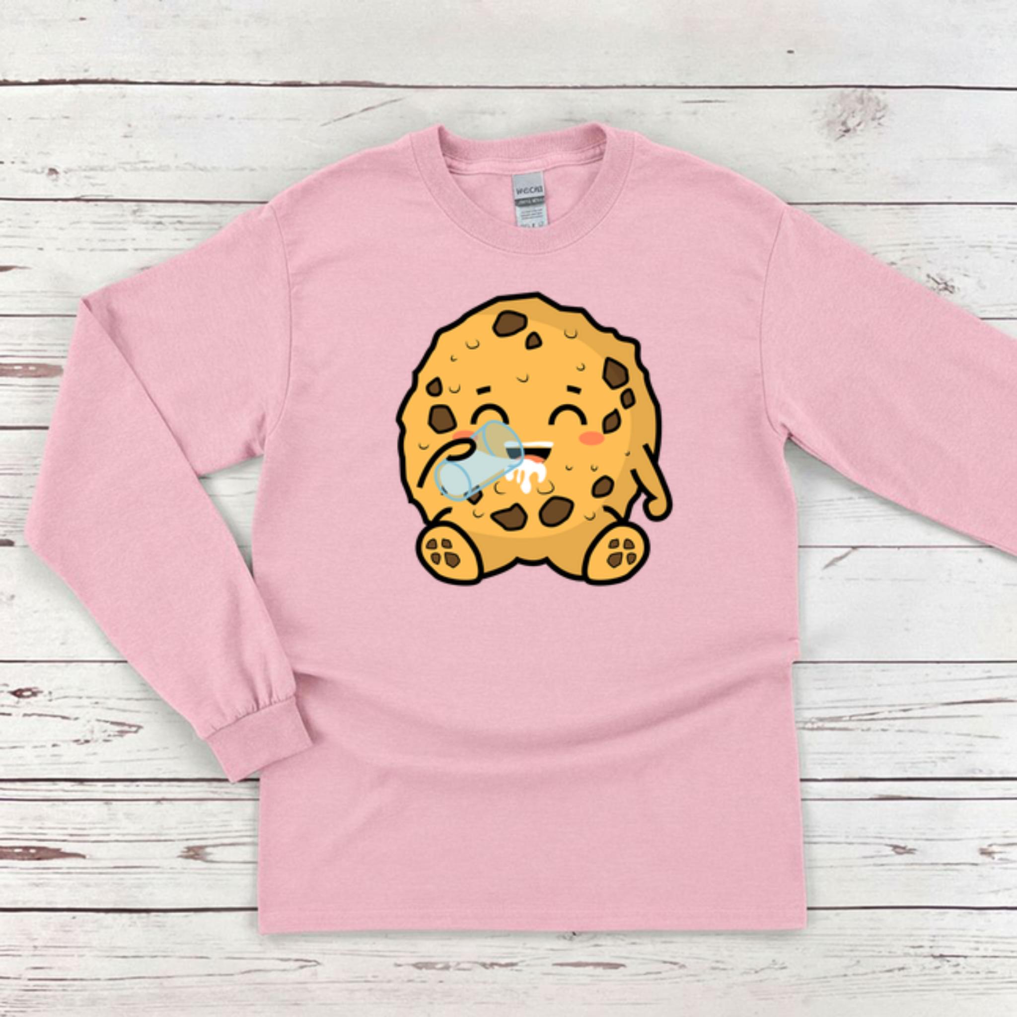 Cookie Drinking Milk Long Sleeve Shirt