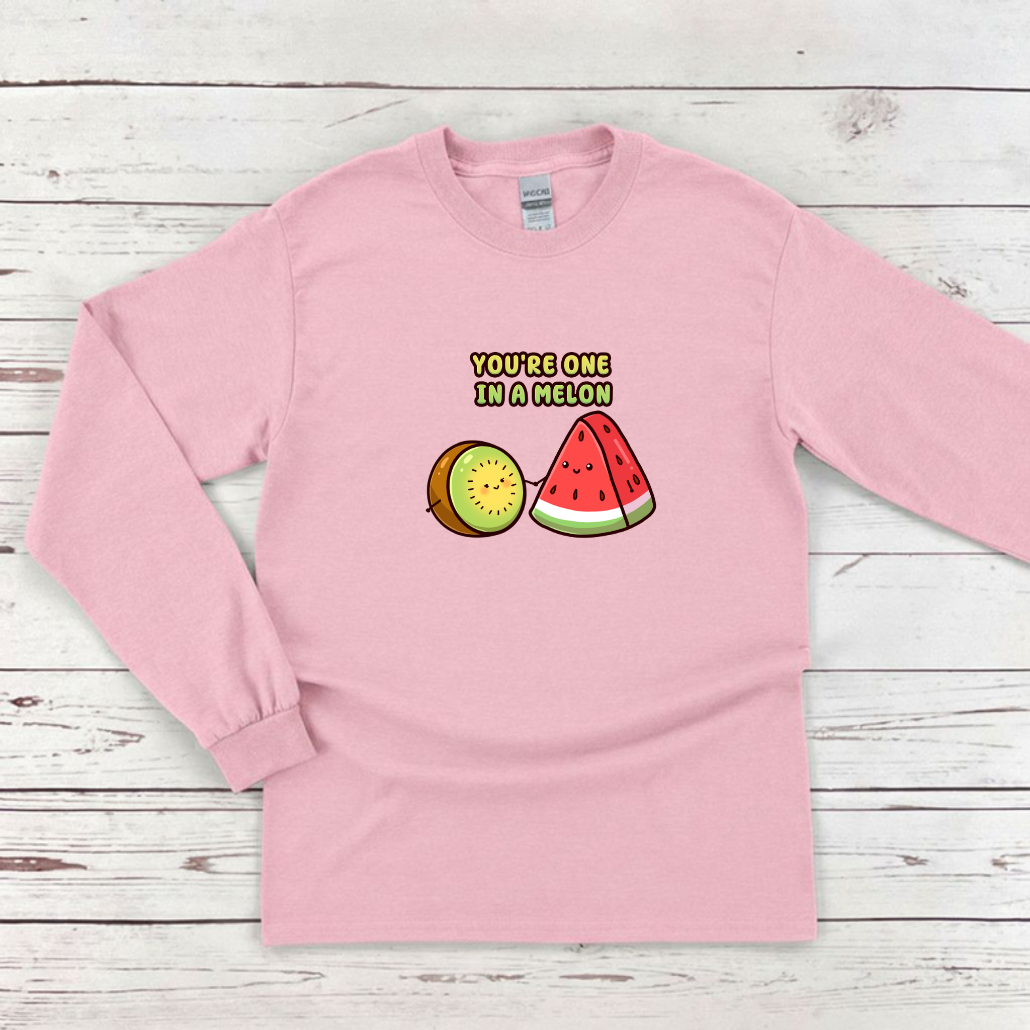 You're One in a Melon Kiwi and Watermelon Couple Long Sleeve Shirt