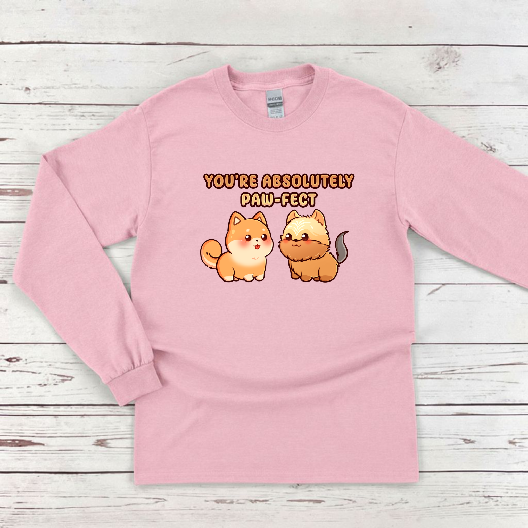 You're Absolutely Paw-fect Dog Couple - Shiba Inu & Yorkshire Terrier Long Sleeve Shirt