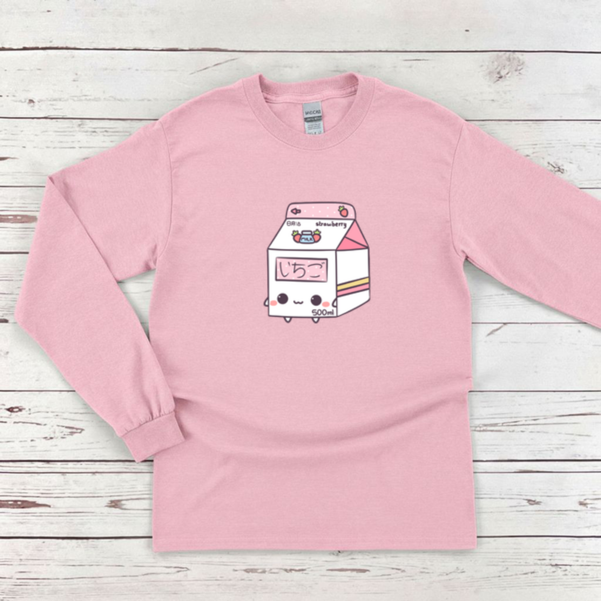 Strawberry Milk Carton Long Sleeve Shirt