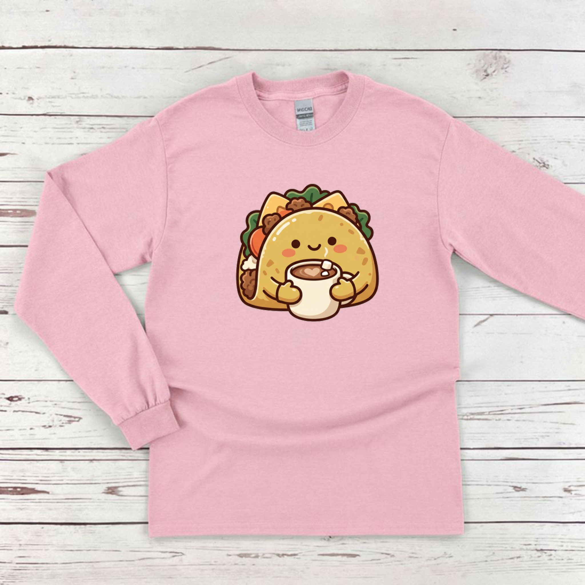 Cozy Taco Mascot Long Sleeve Shirt