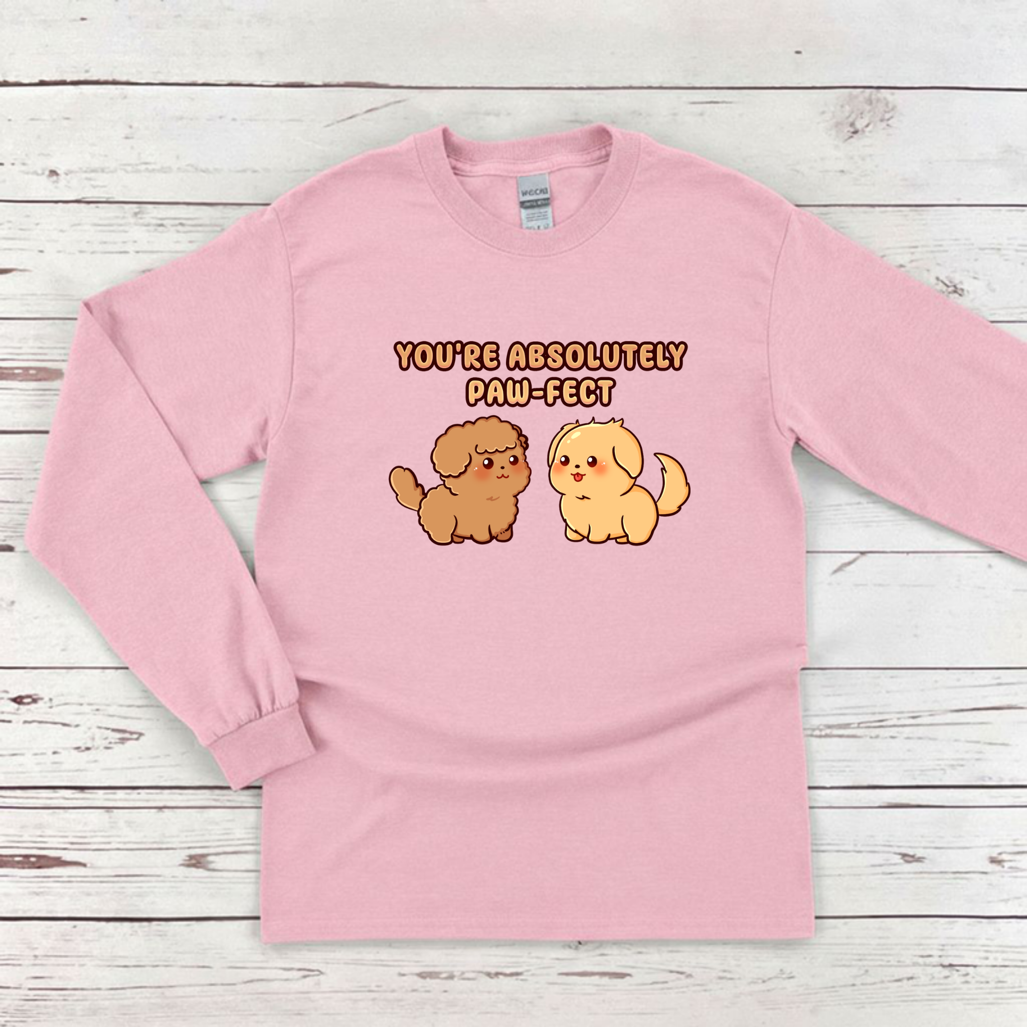 You're Absolutely Paw-Fect Dog Couple - Poodle & Golden Retriever Long Sleeve Shirt