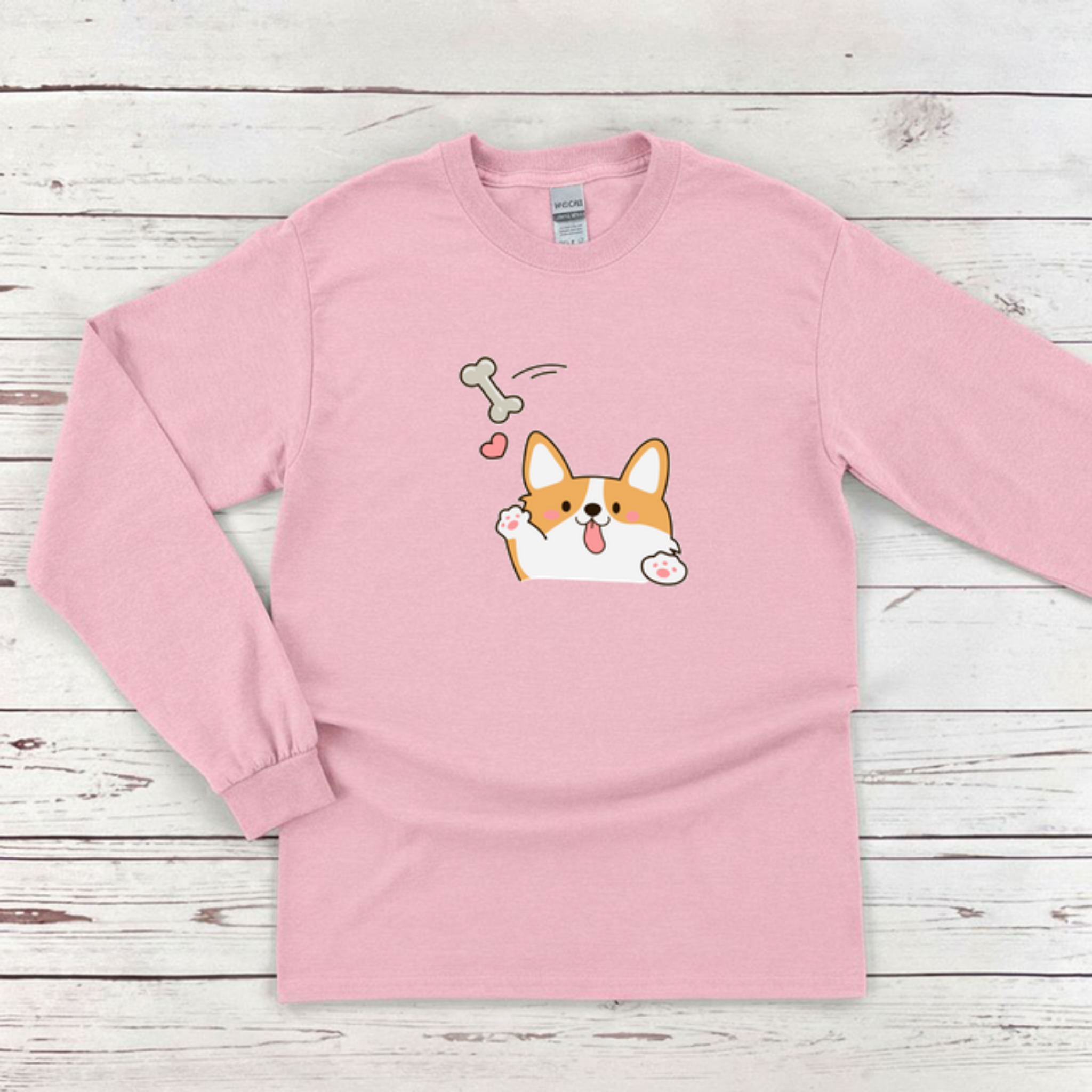 Dog Fetching Bone Long Sleeve Shirt