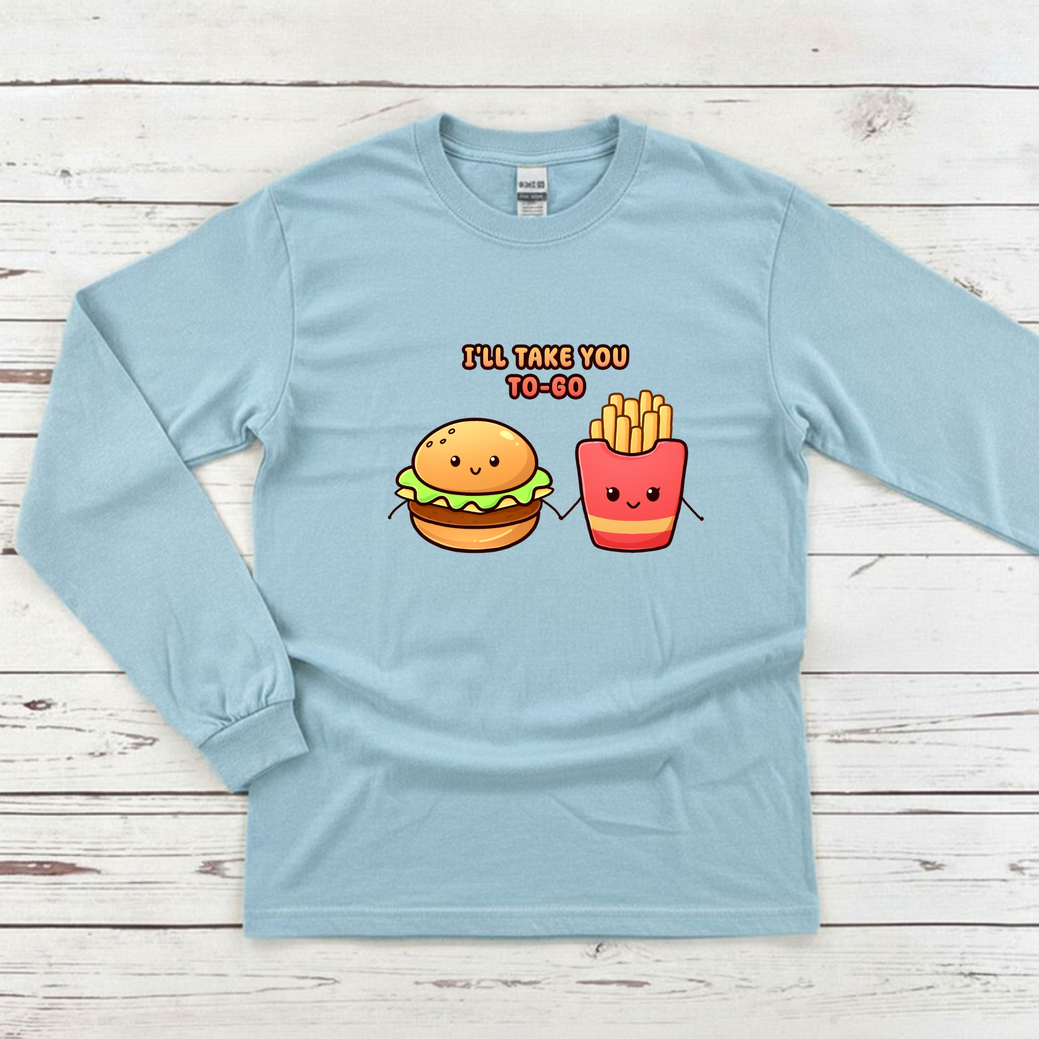 I'll Take You To-Go Burger and Fries Couple Long Sleeve Shirt