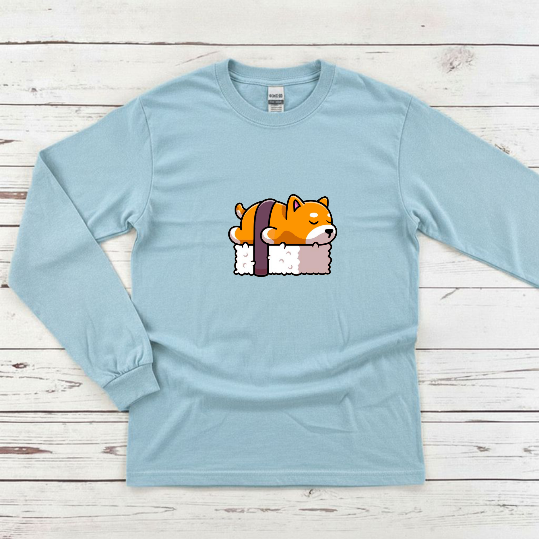 Dog Sleeping on Sushi Long Sleeve Shirt