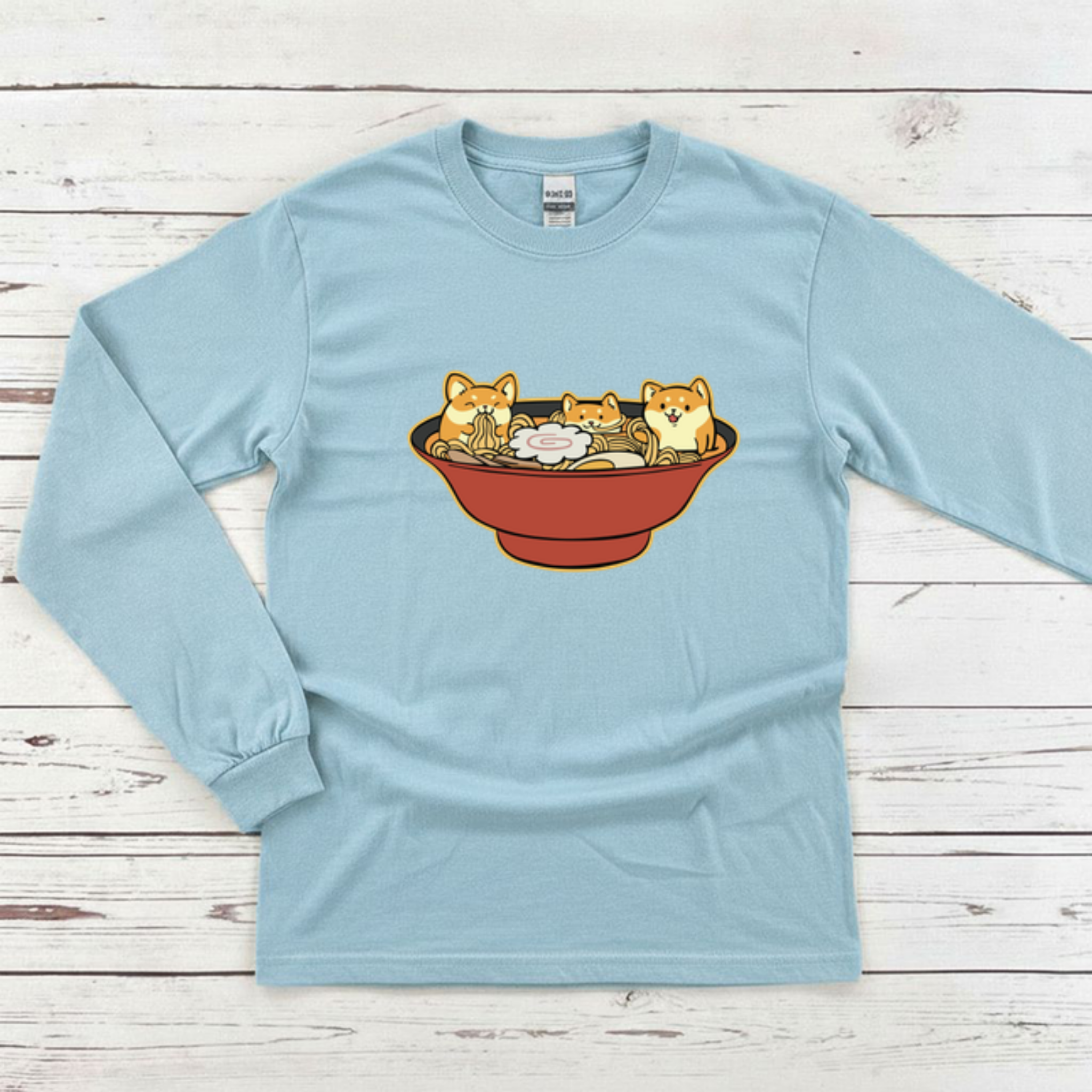 Shiba Inu Ramen Bowl Long Sleeve Shirt