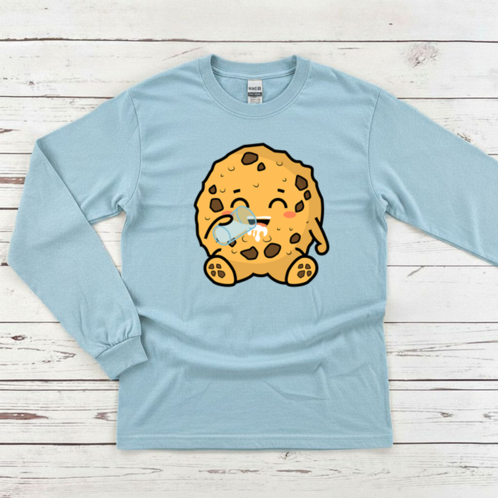 Cookie Drinking Milk Long Sleeve Shirt