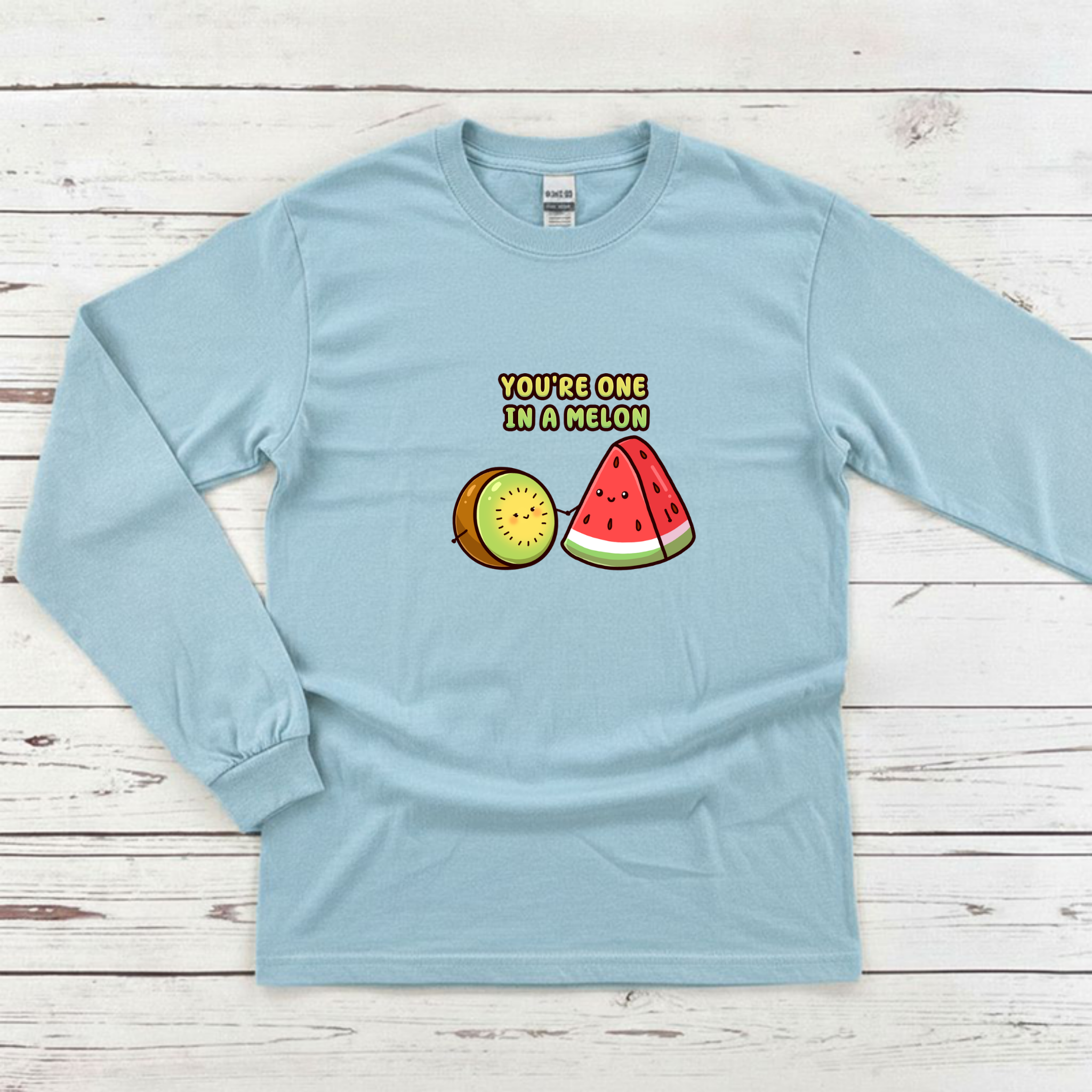 You're One in a Melon Kiwi and Watermelon Couple Long Sleeve Shirt