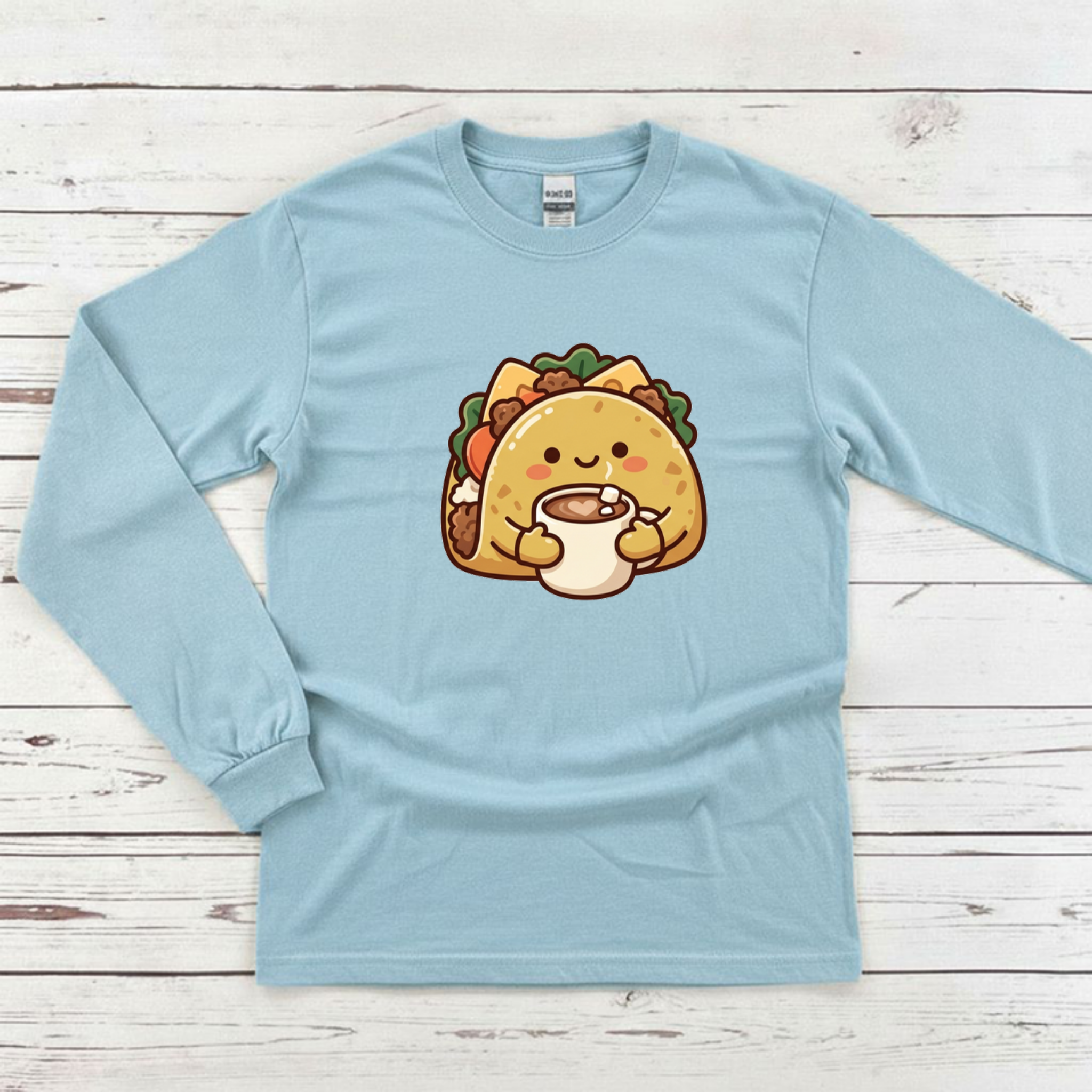 Cozy Taco Mascot Long Sleeve Shirt