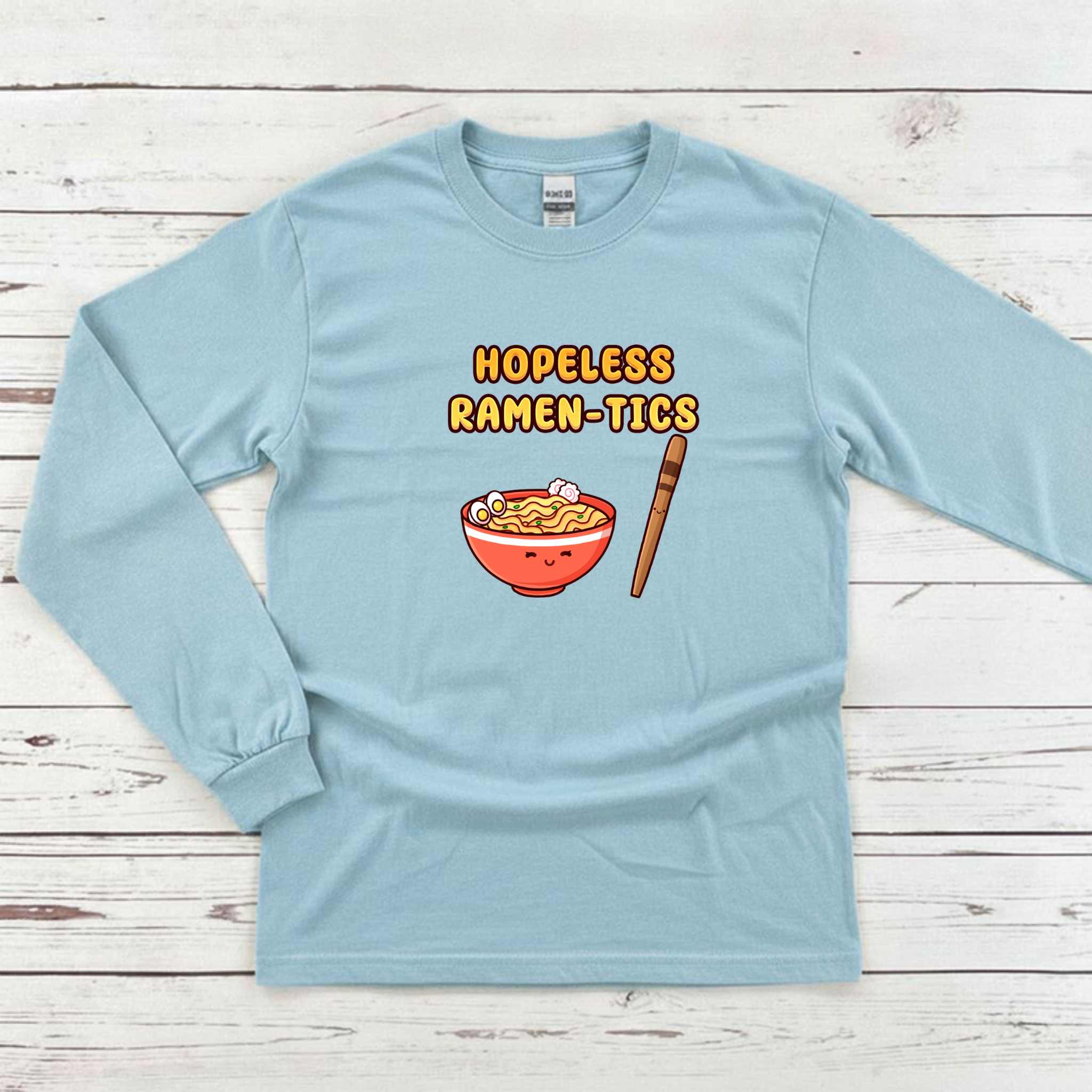 Hopeless Ramen-tics Ramen and Chopstick Couple Long Sleeve Shirt