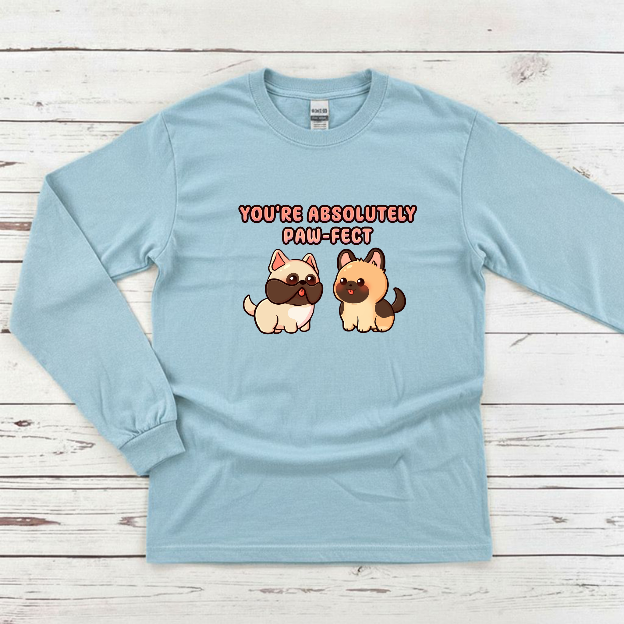 You're Absolutely Paw-fect Dog Couple - French Bulldog & German Shephard Long Sleeve Shirt