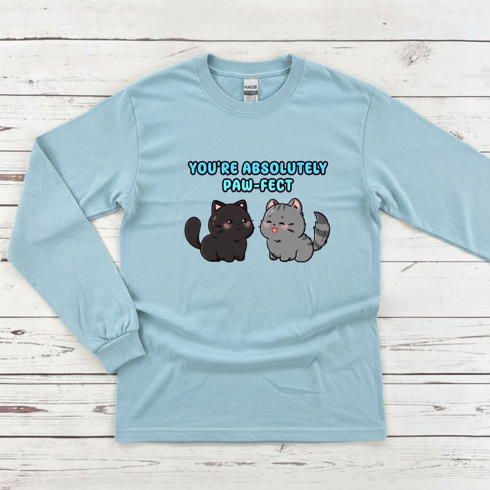 You're Absolutely Paw-Fect Cat Couple Long Sleeve Shirt