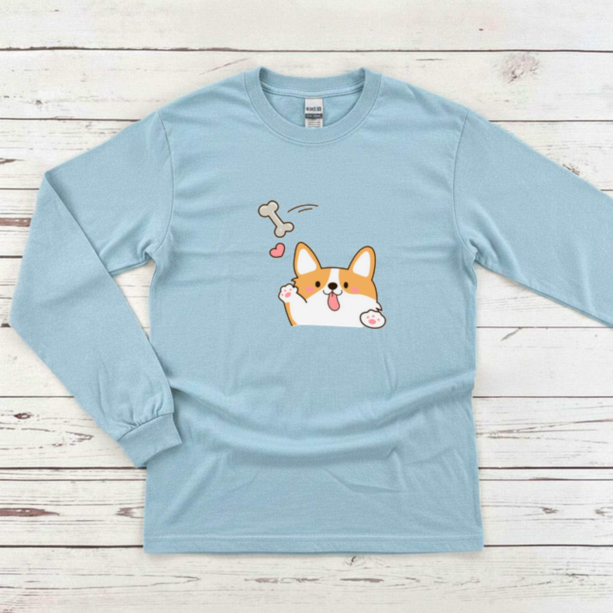 Dog Fetching Bone Long Sleeve Shirt