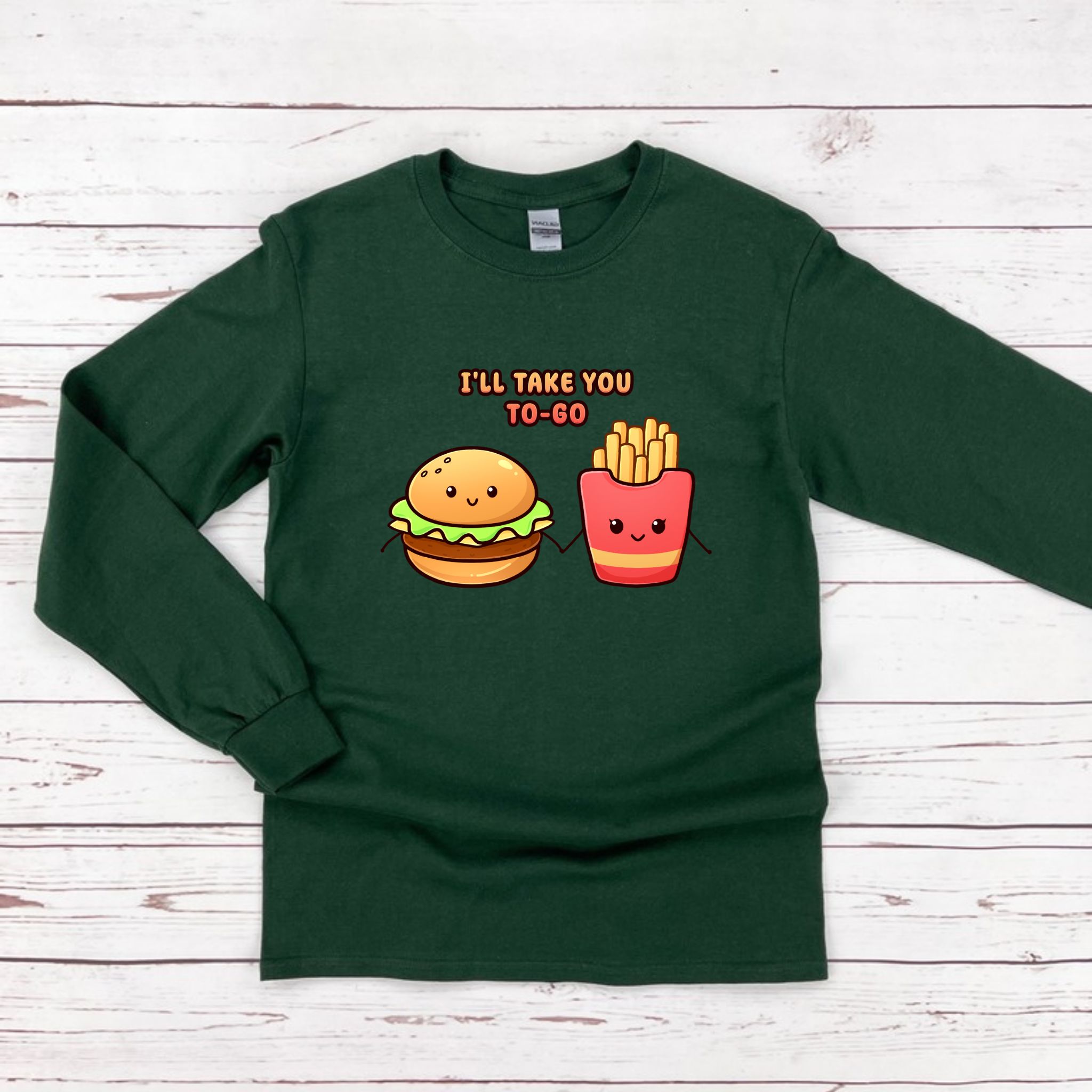 I'll Take You To-Go Burger and Fries Couple Long Sleeve Shirt