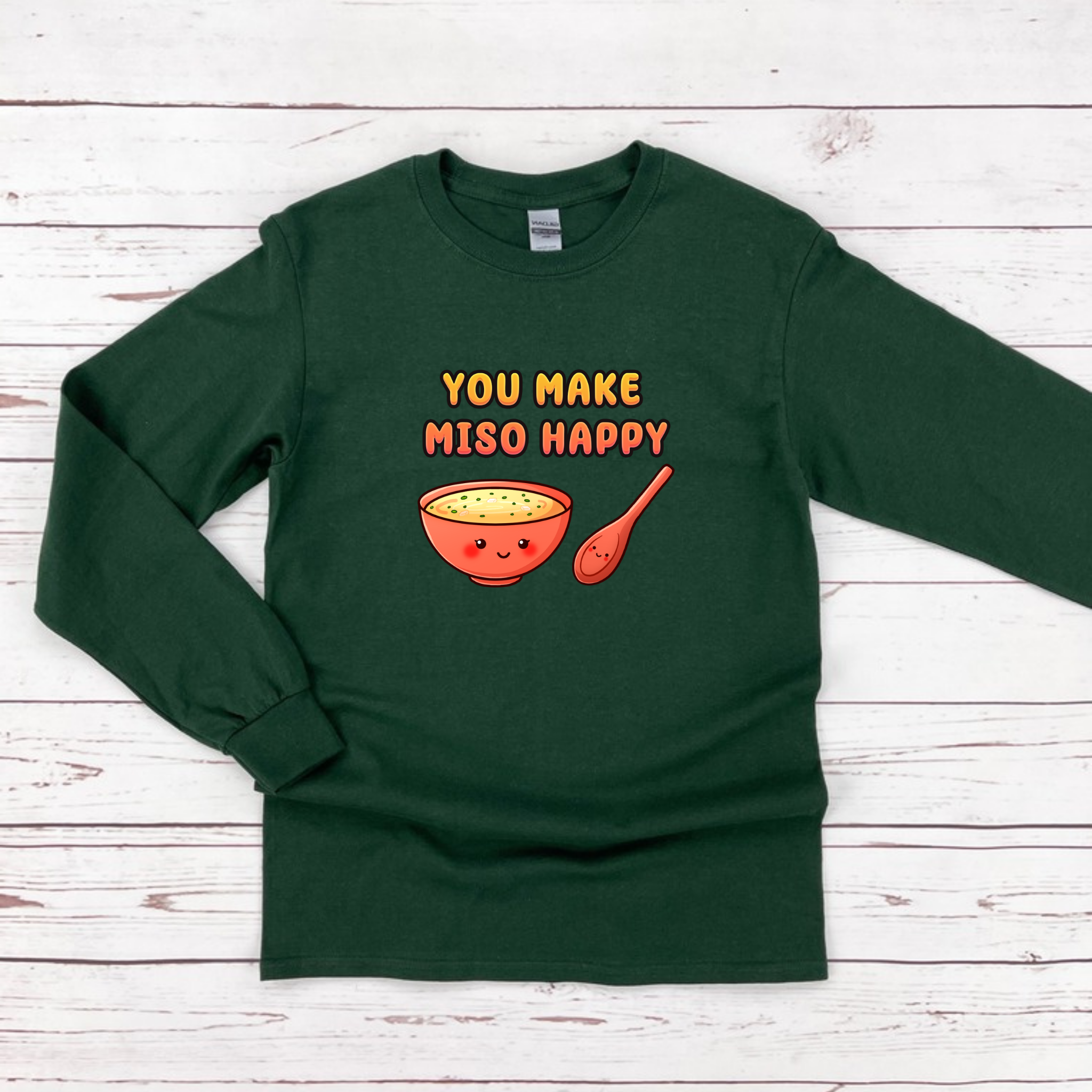 You Make Miso Happy Miso Soup and Spoon Couple Long Sleeve Shirt