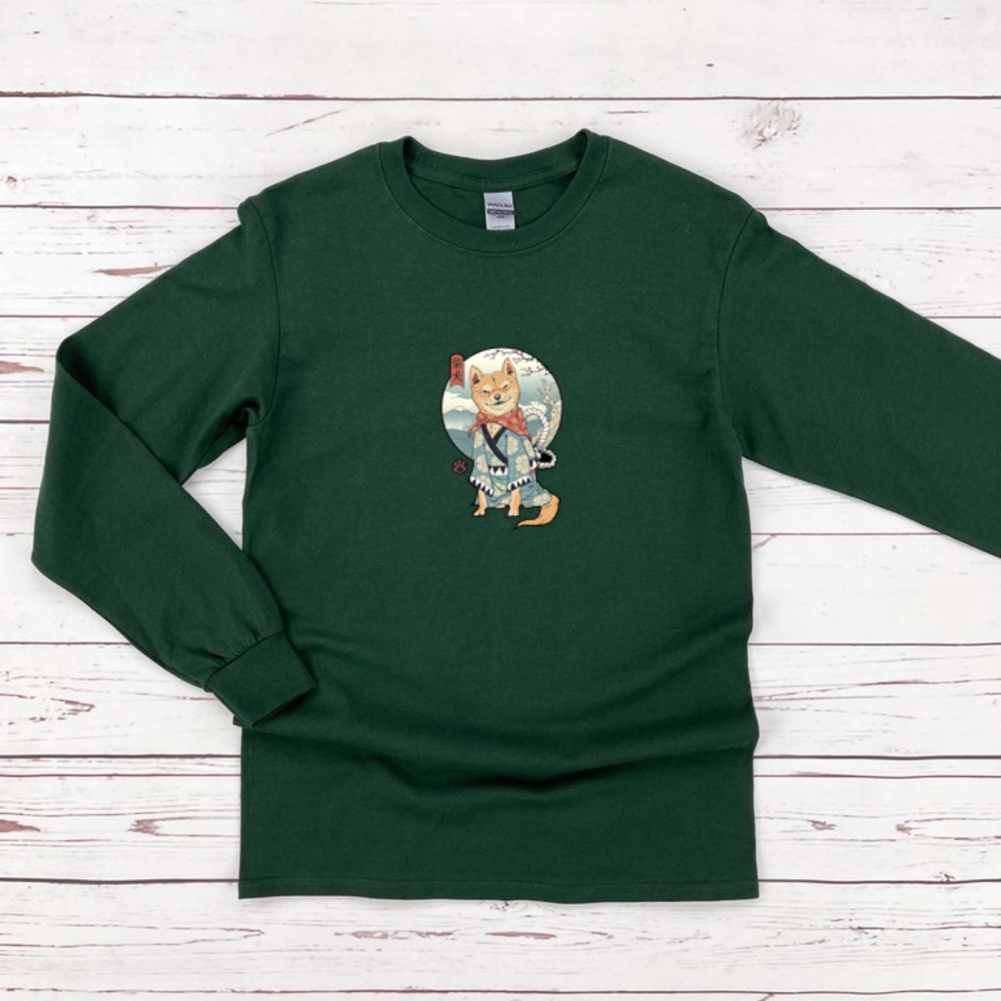 Japanese Samurai Shiba Inu Long Sleeve Shirt