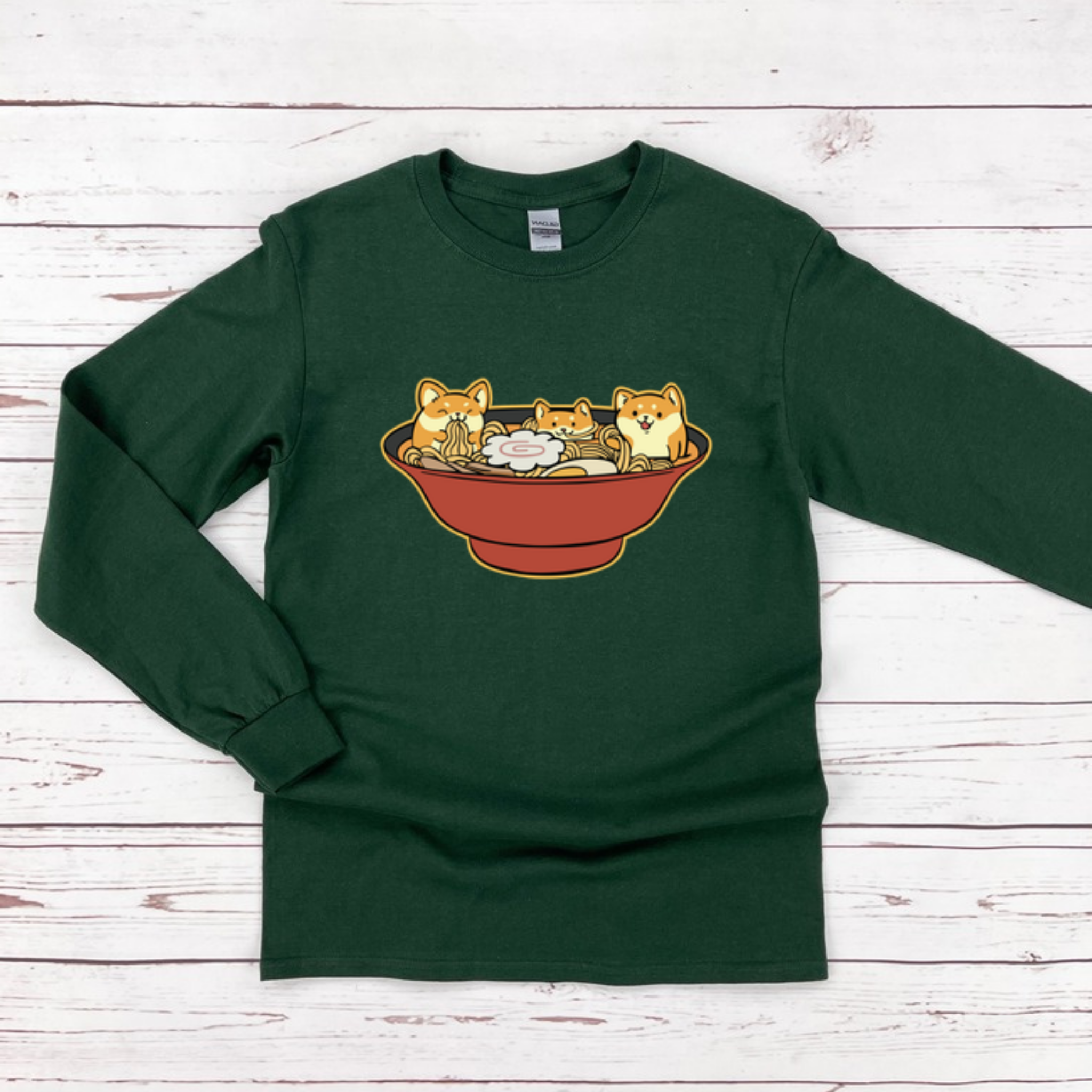 Shiba Inu Ramen Bowl Long Sleeve Shirt