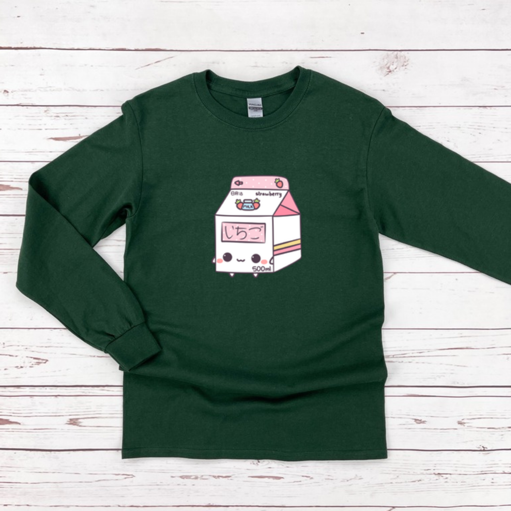 Strawberry Milk Carton Long Sleeve Shirt