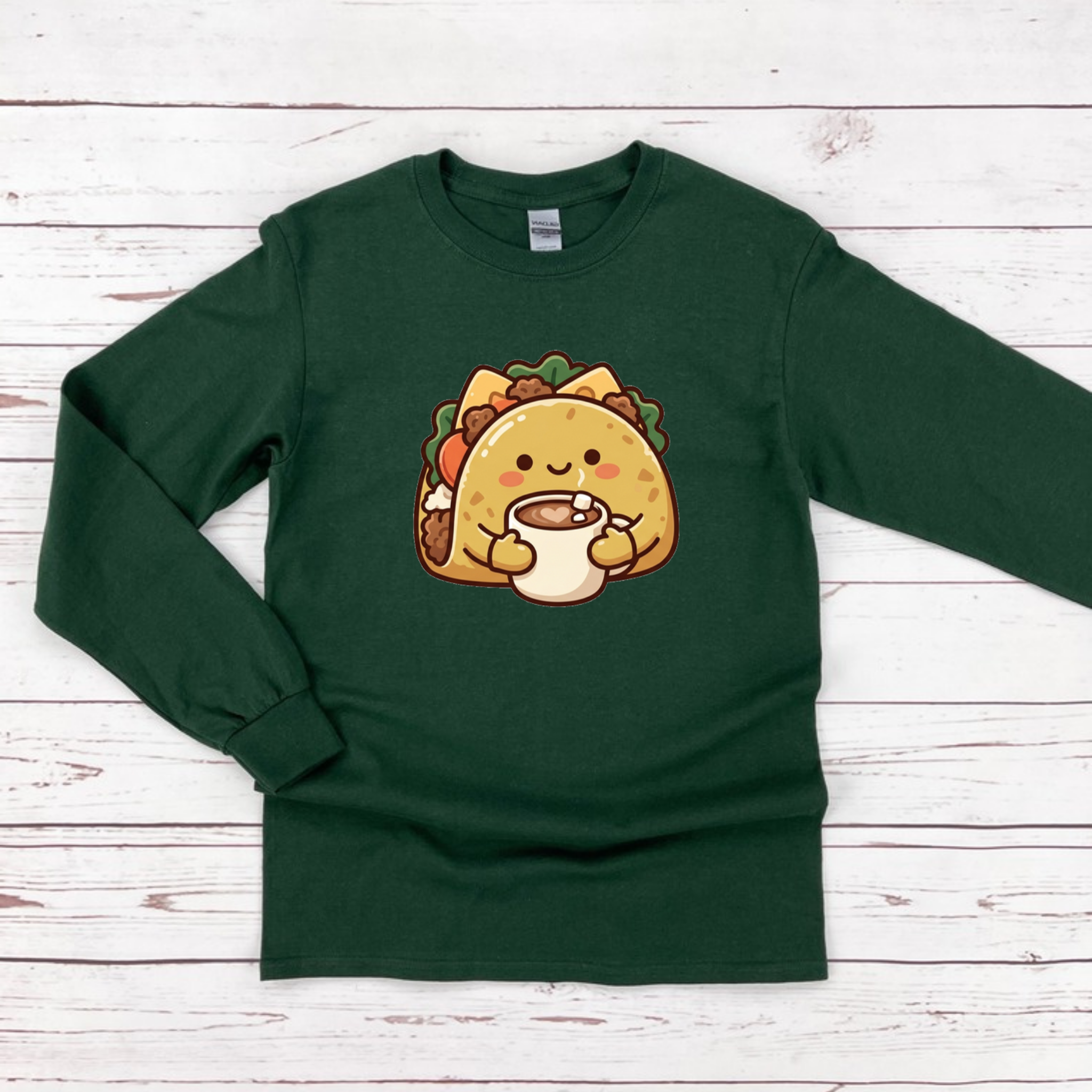 Cozy Taco Mascot Long Sleeve Shirt