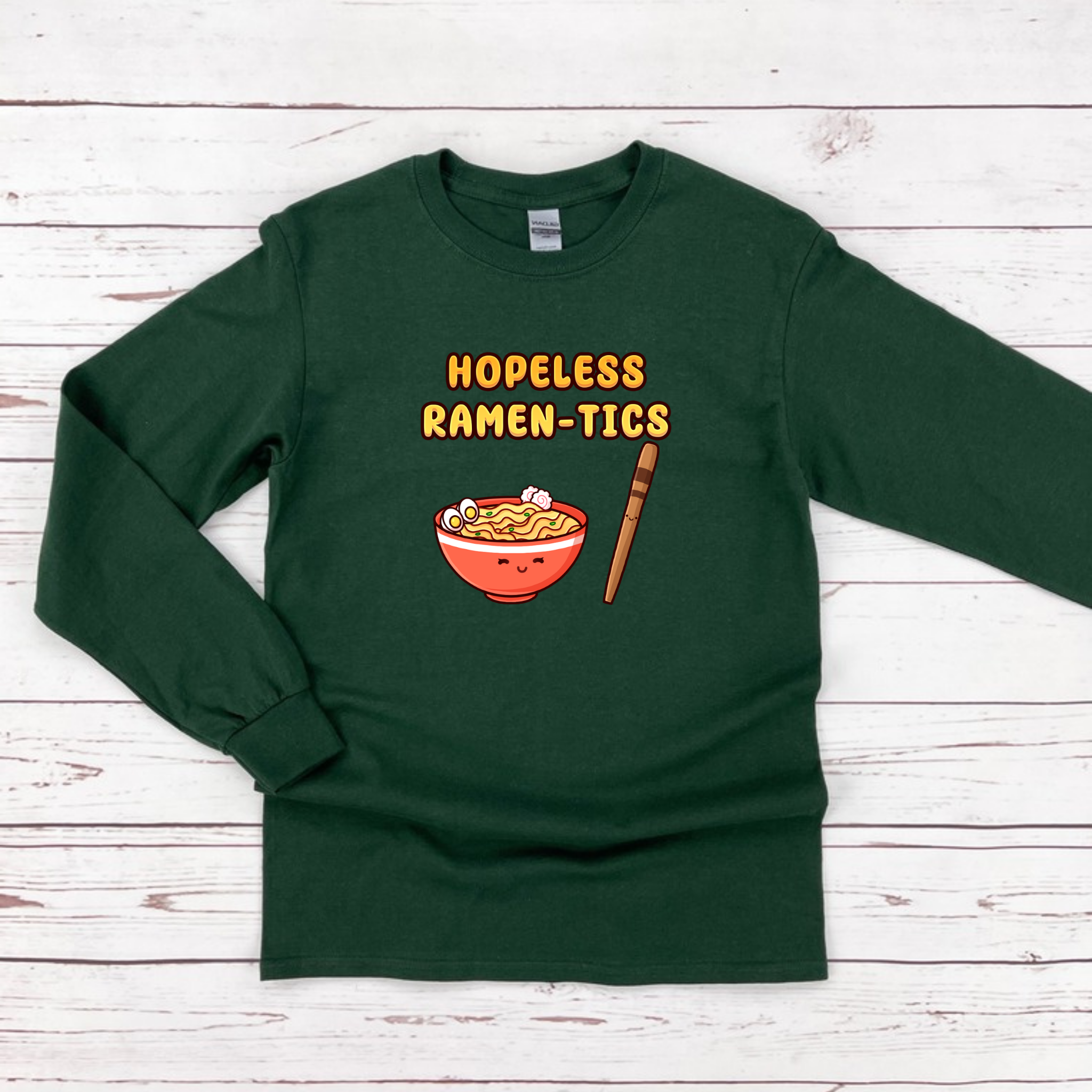 Hopeless Ramen-tics Ramen and Chopstick Couple Long Sleeve Shirt