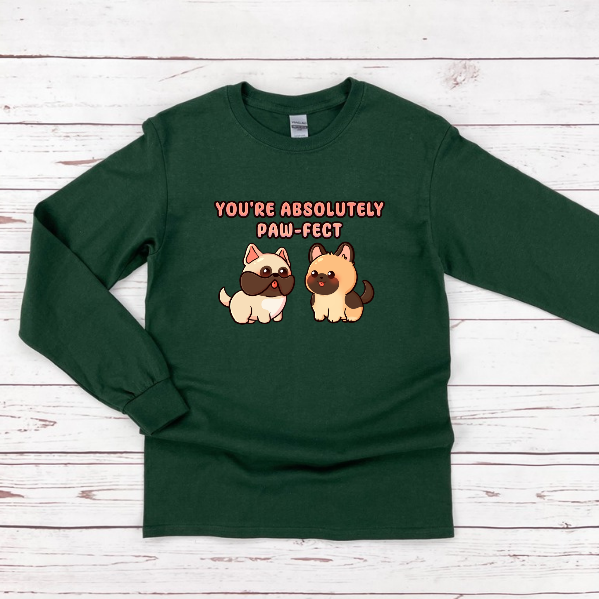 You're Absolutely Paw-fect Dog Couple - French Bulldog & German Shephard Long Sleeve Shirt