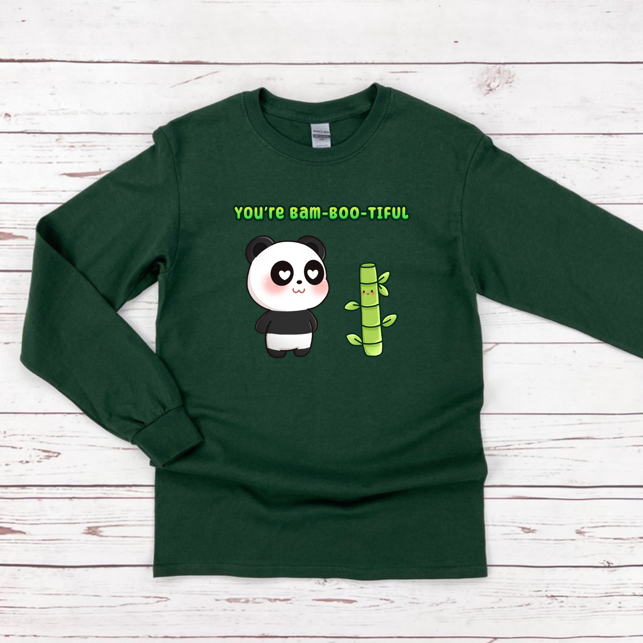 You're Bam-Boo-Tiful Panda and Bamboo Couple Long Sleeve Shirt