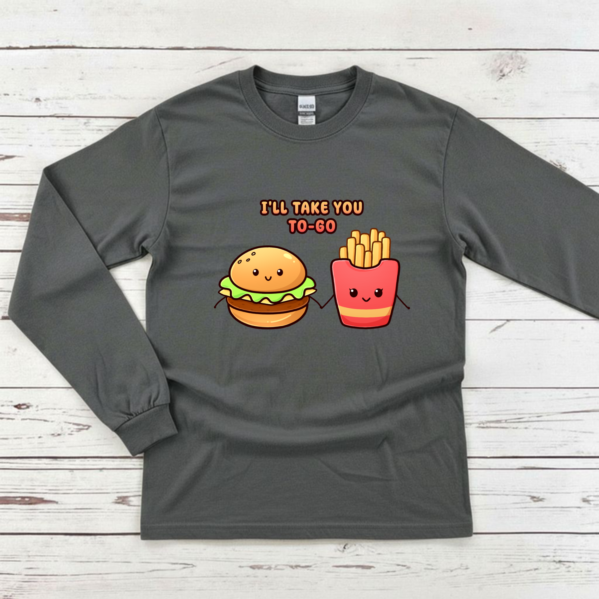 I'll Take You To-Go Burger and Fries Couple Long Sleeve Shirt