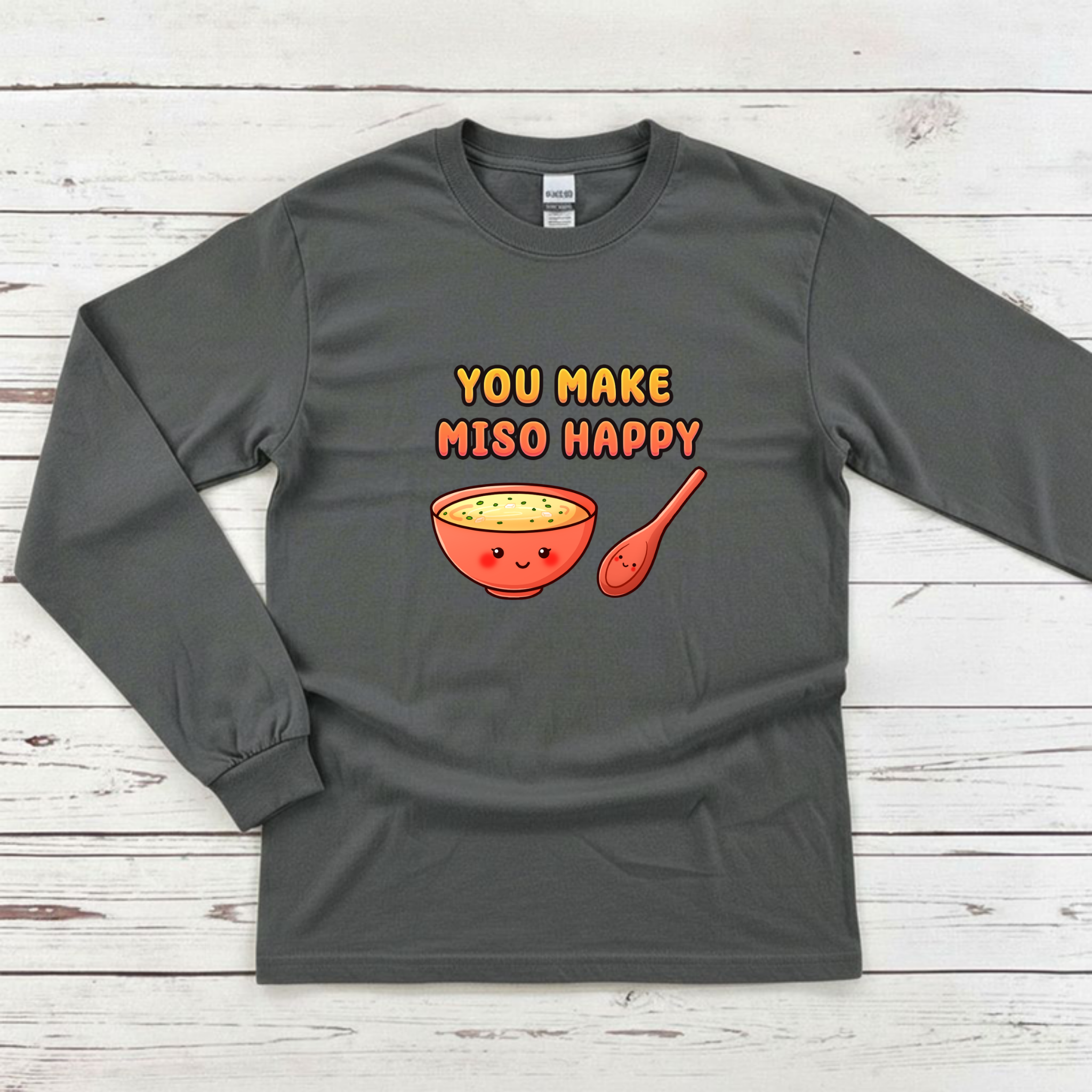 You Make Miso Happy Miso Soup and Spoon Couple Long Sleeve Shirt