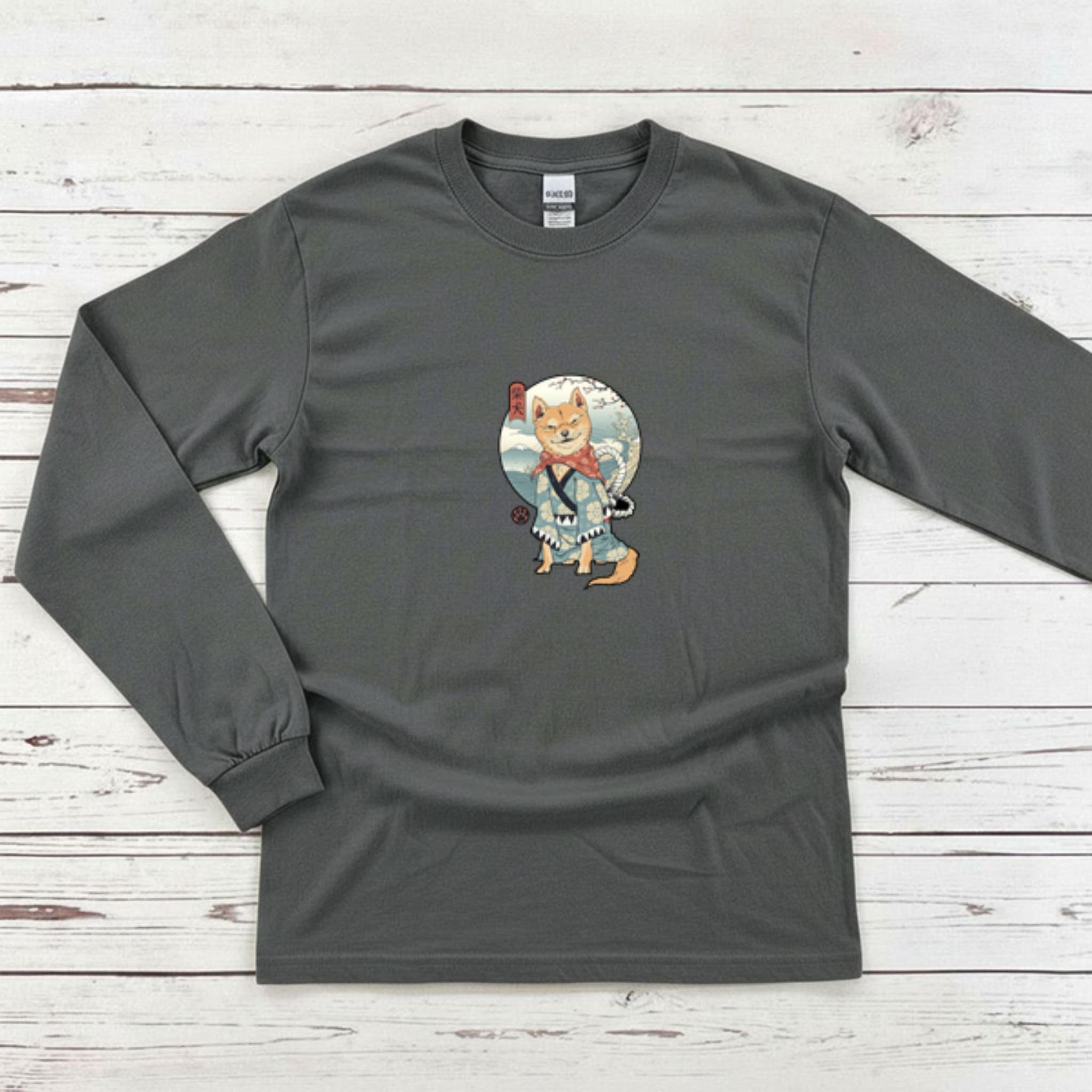 Japanese Samurai Shiba Inu Long Sleeve Shirt