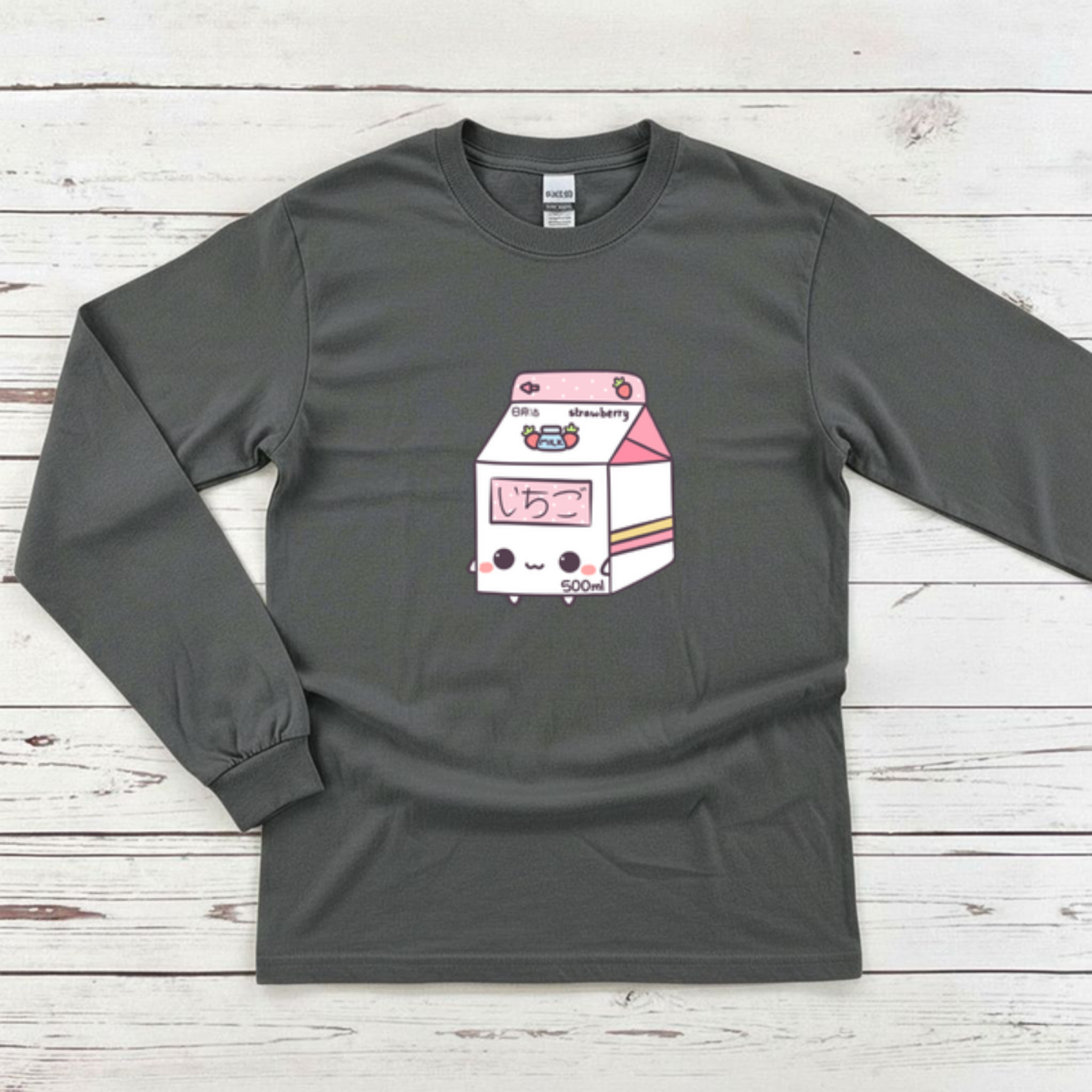 Strawberry Milk Carton Long Sleeve Shirt