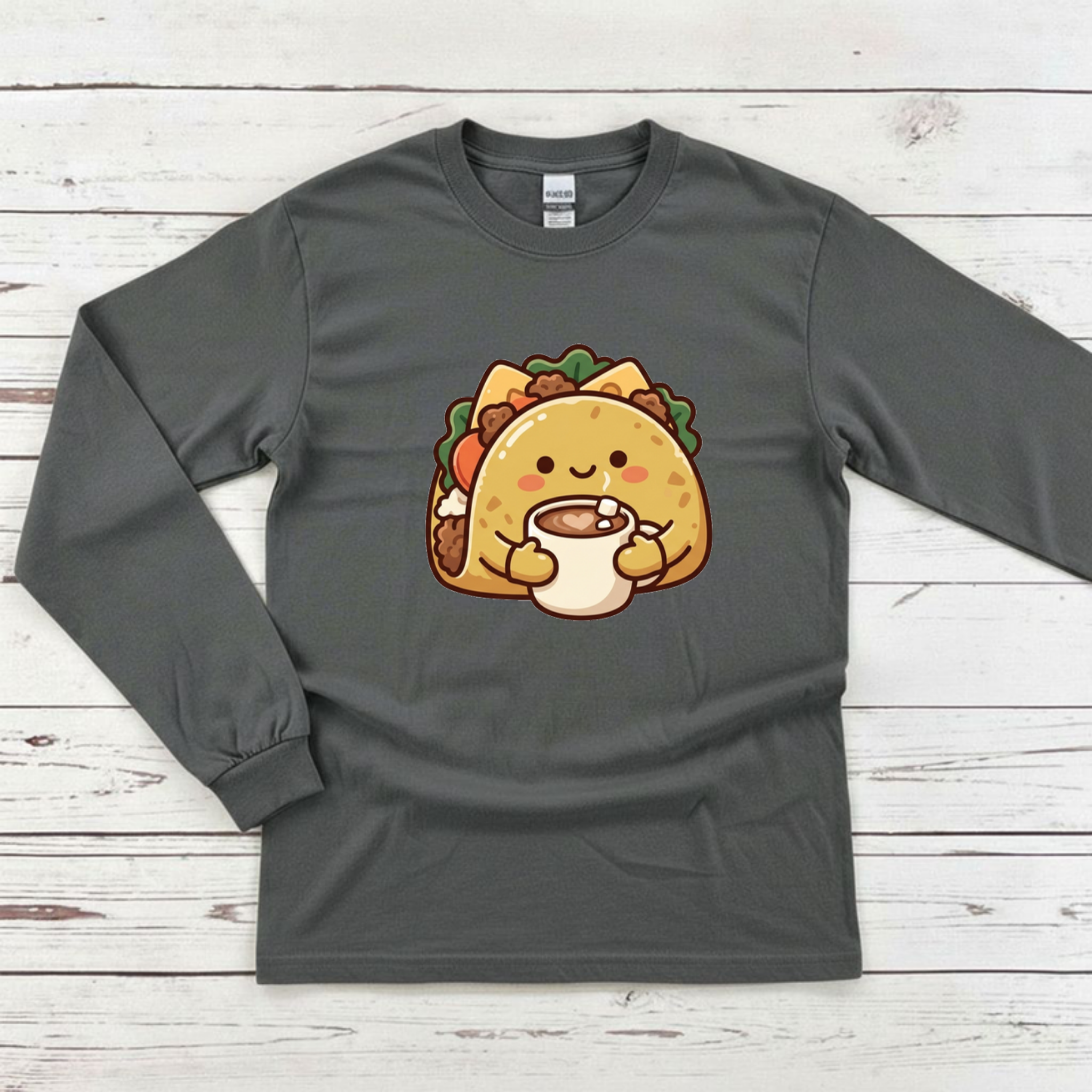 Cozy Taco Mascot Long Sleeve Shirt