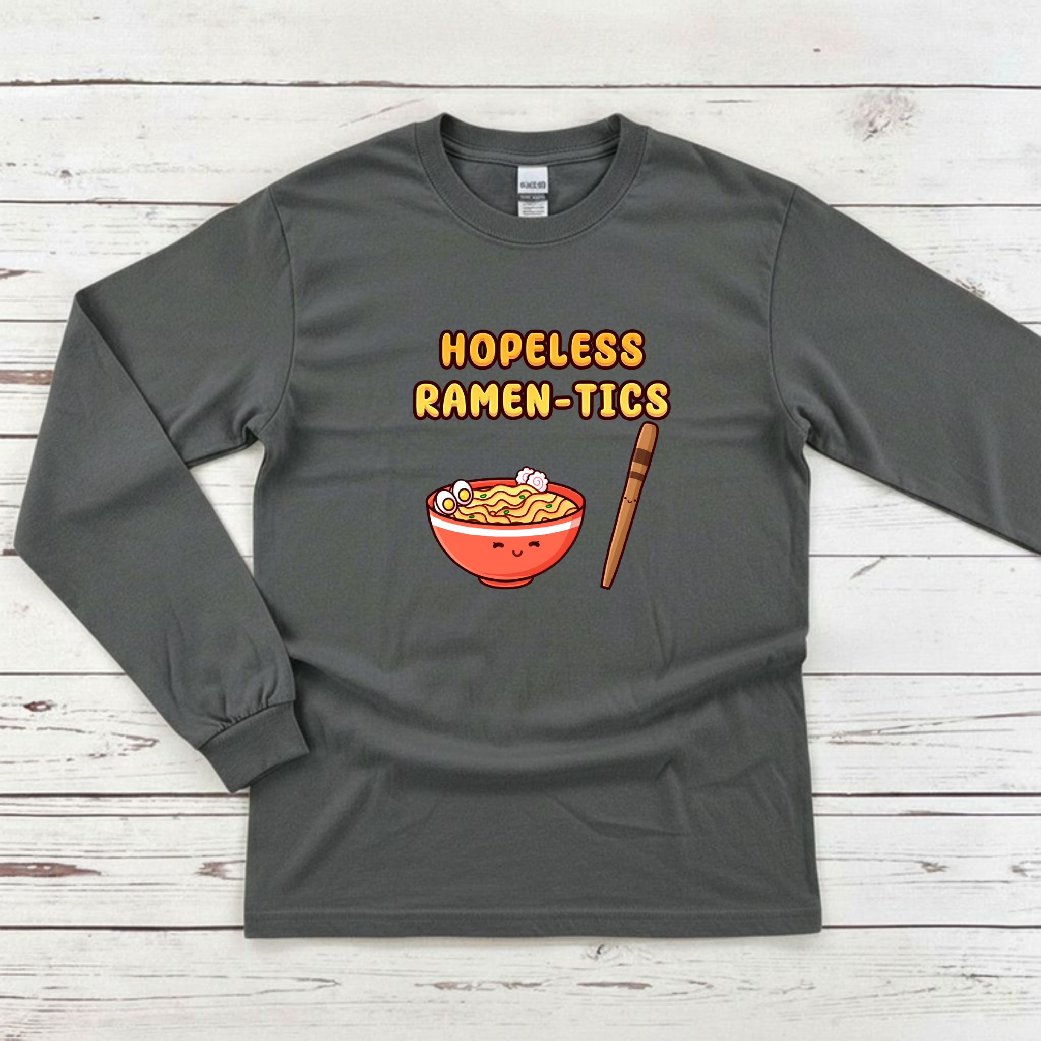 Hopeless Ramen-tics Ramen and Chopstick Couple Long Sleeve Shirt