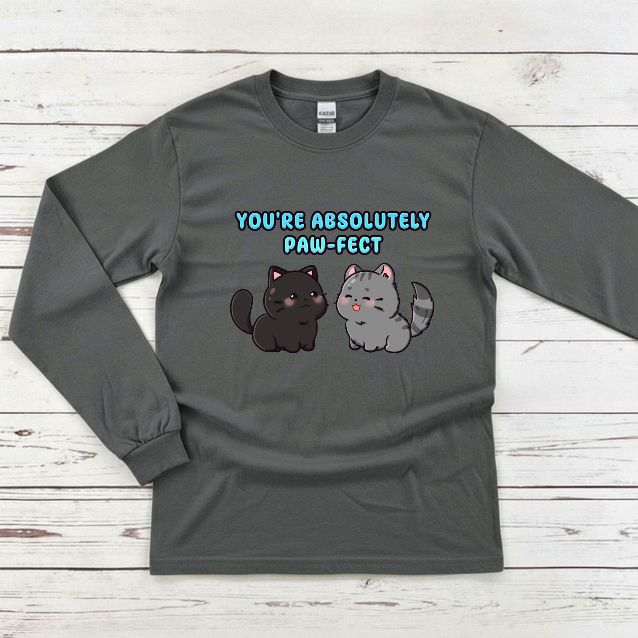 You're Absolutely Paw-Fect Cat Couple Long Sleeve Shirt