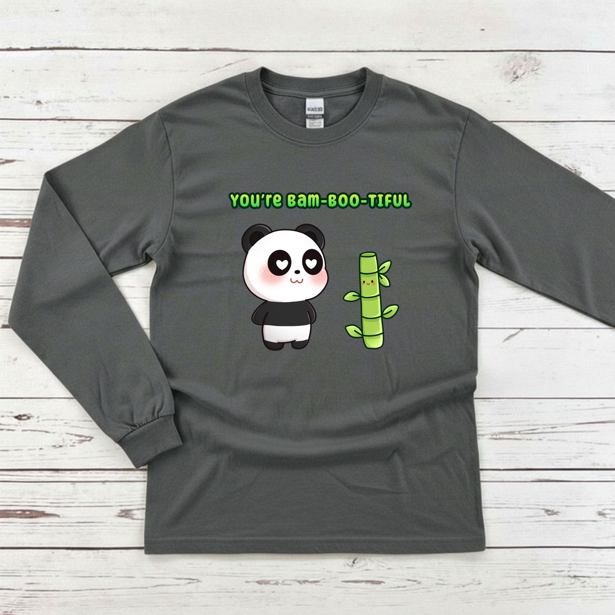 You're Bam-Boo-Tiful Panda and Bamboo Couple Long Sleeve Shirt