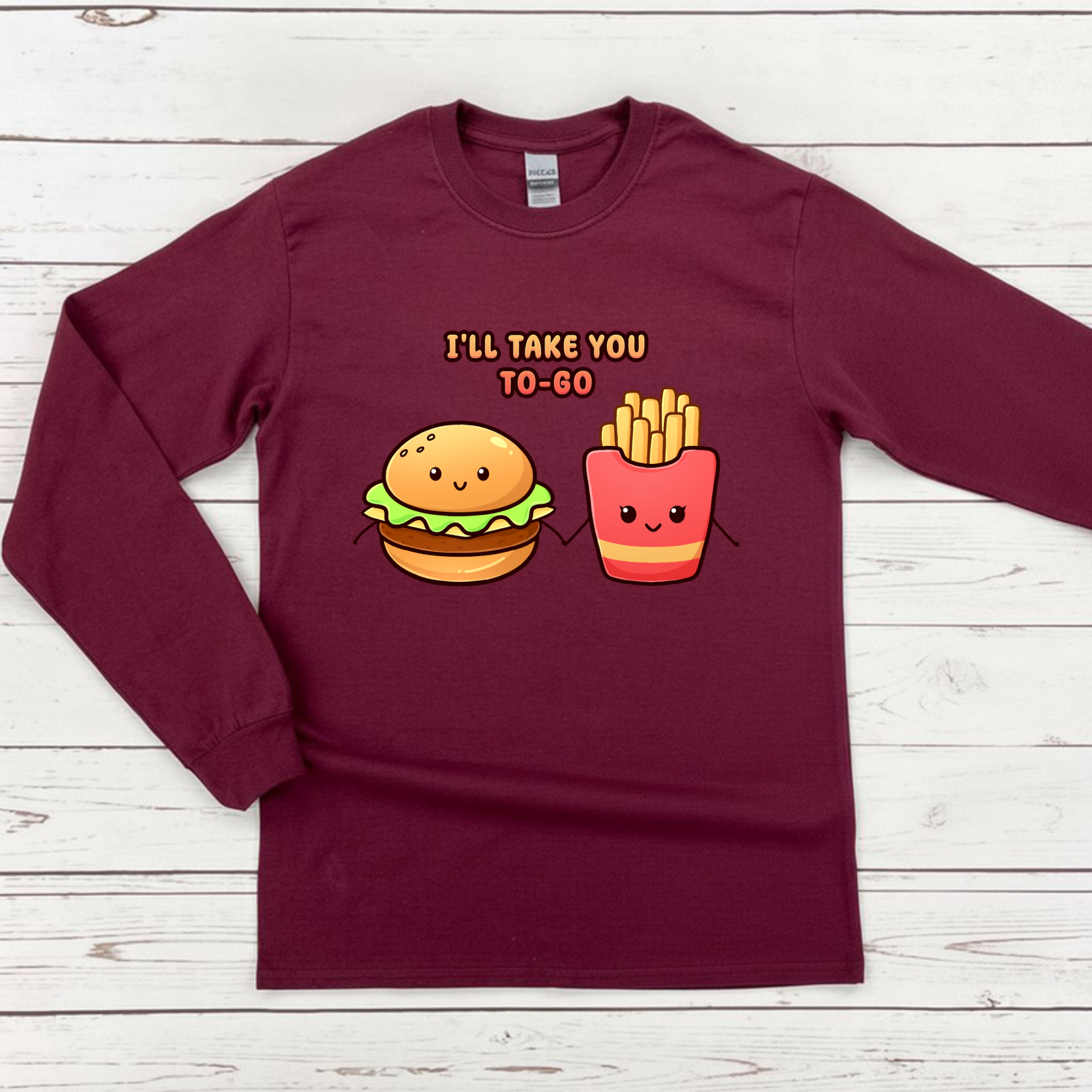 I'll Take You To-Go Burger and Fries Couple Long Sleeve Shirt