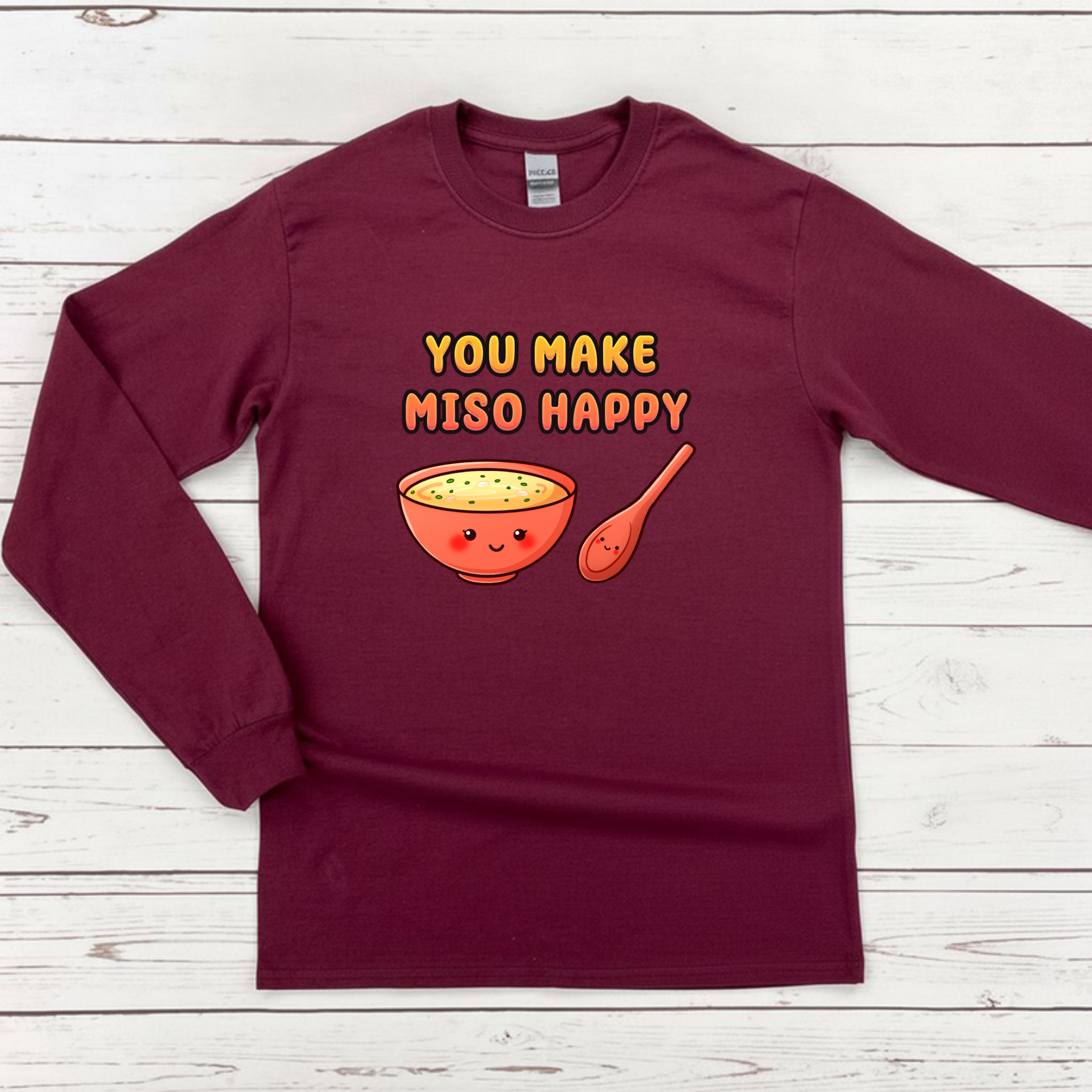 You Make Miso Happy Miso Soup and Spoon Couple Long Sleeve Shirt